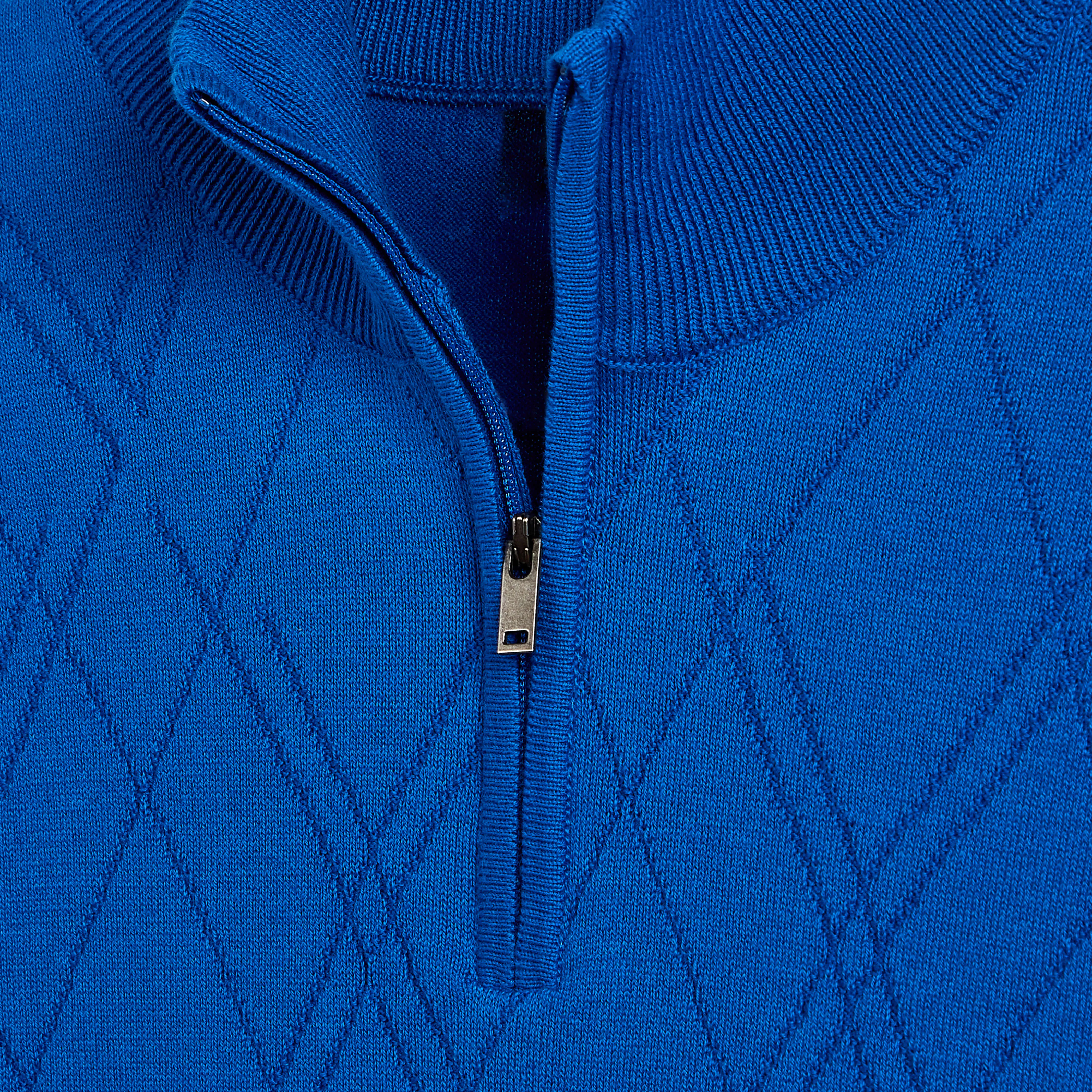 Diamond Check Quarter Zip Mock Neck Sweater sold by Bugatchi product image thumbnail 2