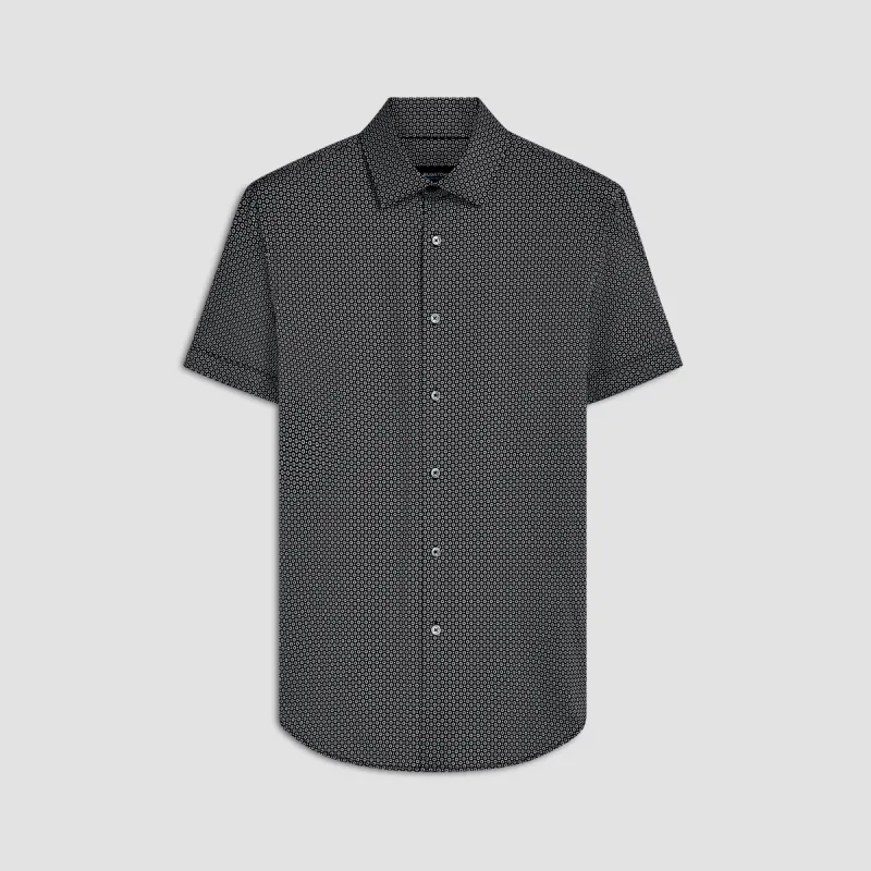 Miles Mandala Print OoohCotton Short Sleeve Shirt sold by Bugatchi