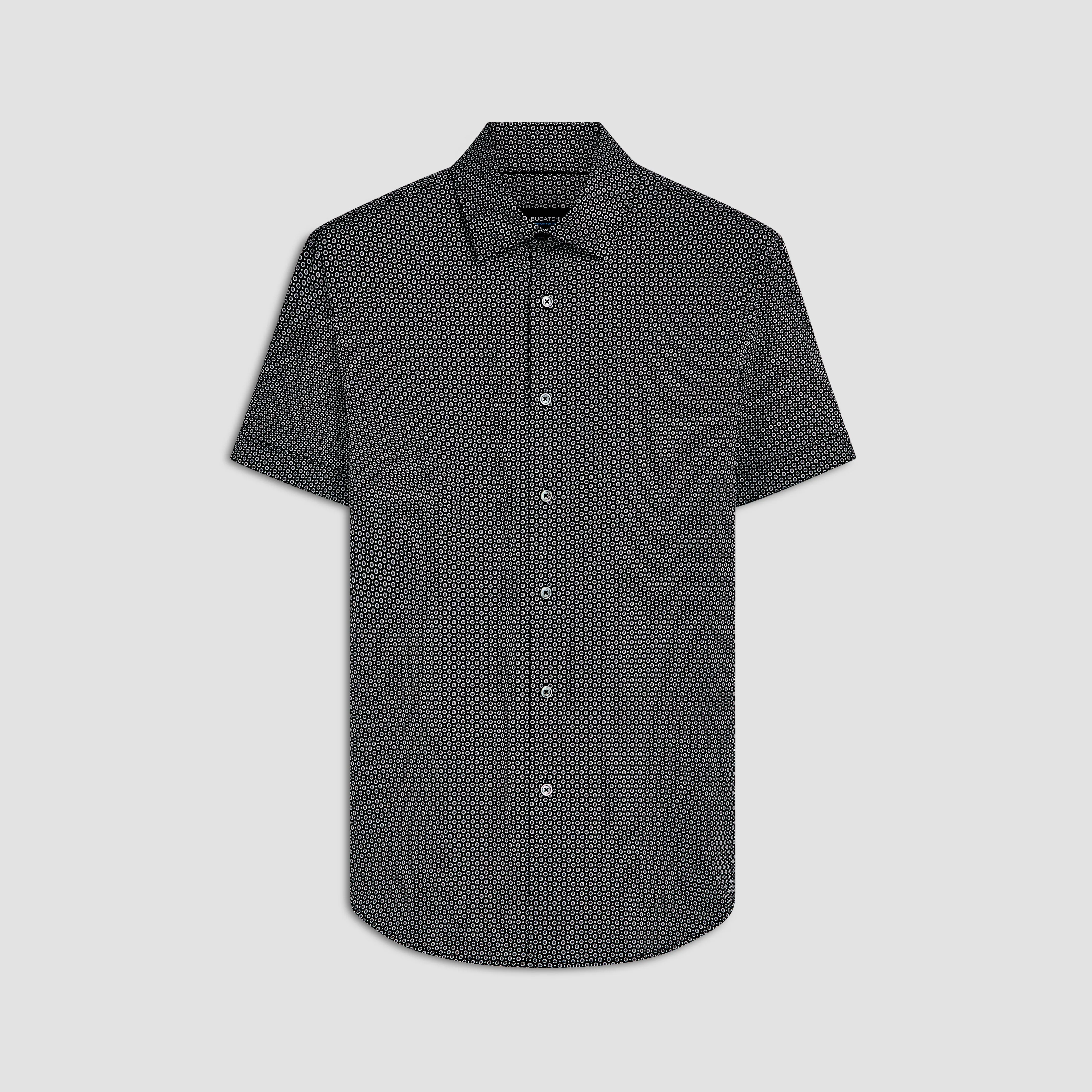 Miles Mandala Print OoohCotton Short Sleeve Shirt sold by Bugatchi