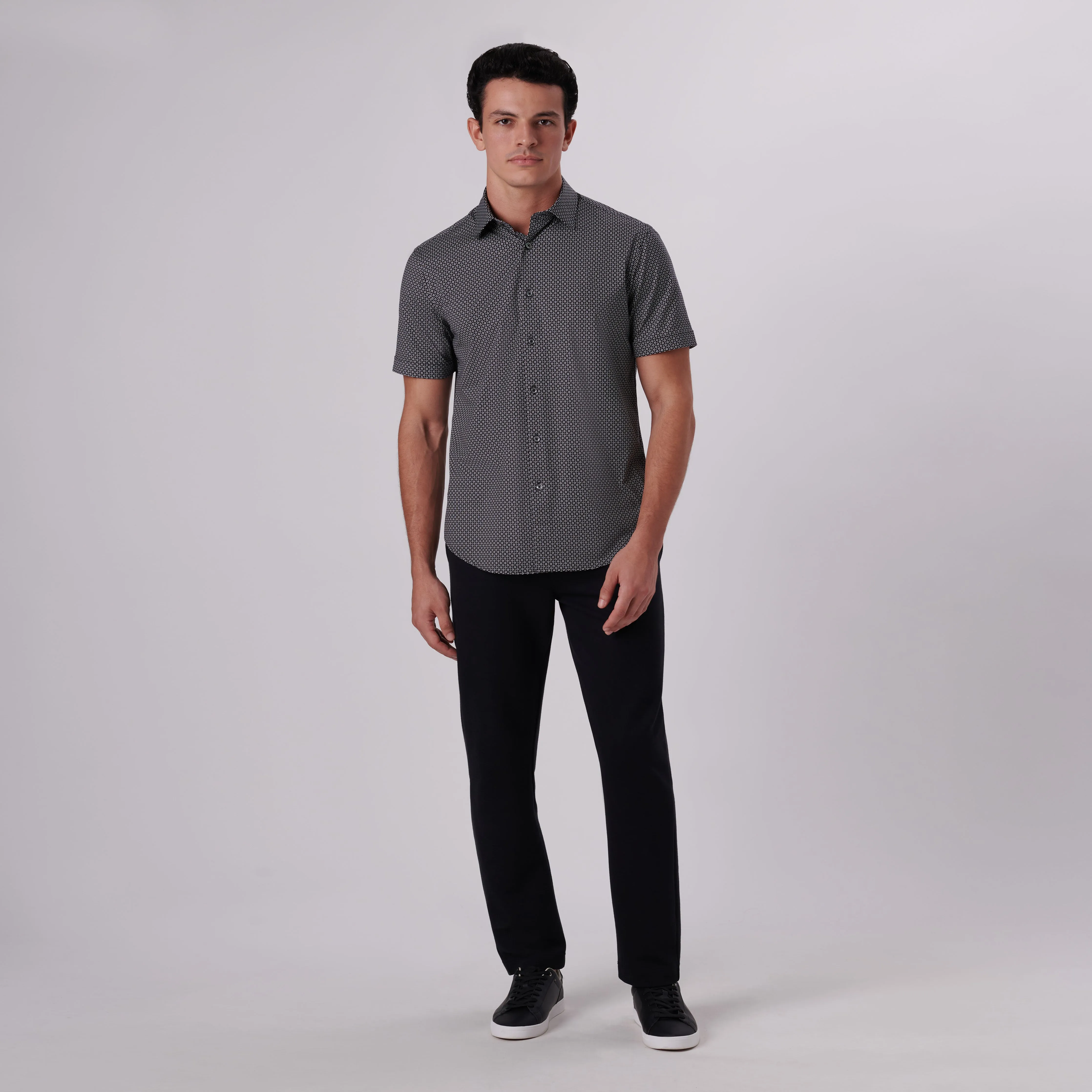 Miles Mandala Print OoohCotton Short Sleeve Shirt sold by Bugatchi product image thumbnail 5