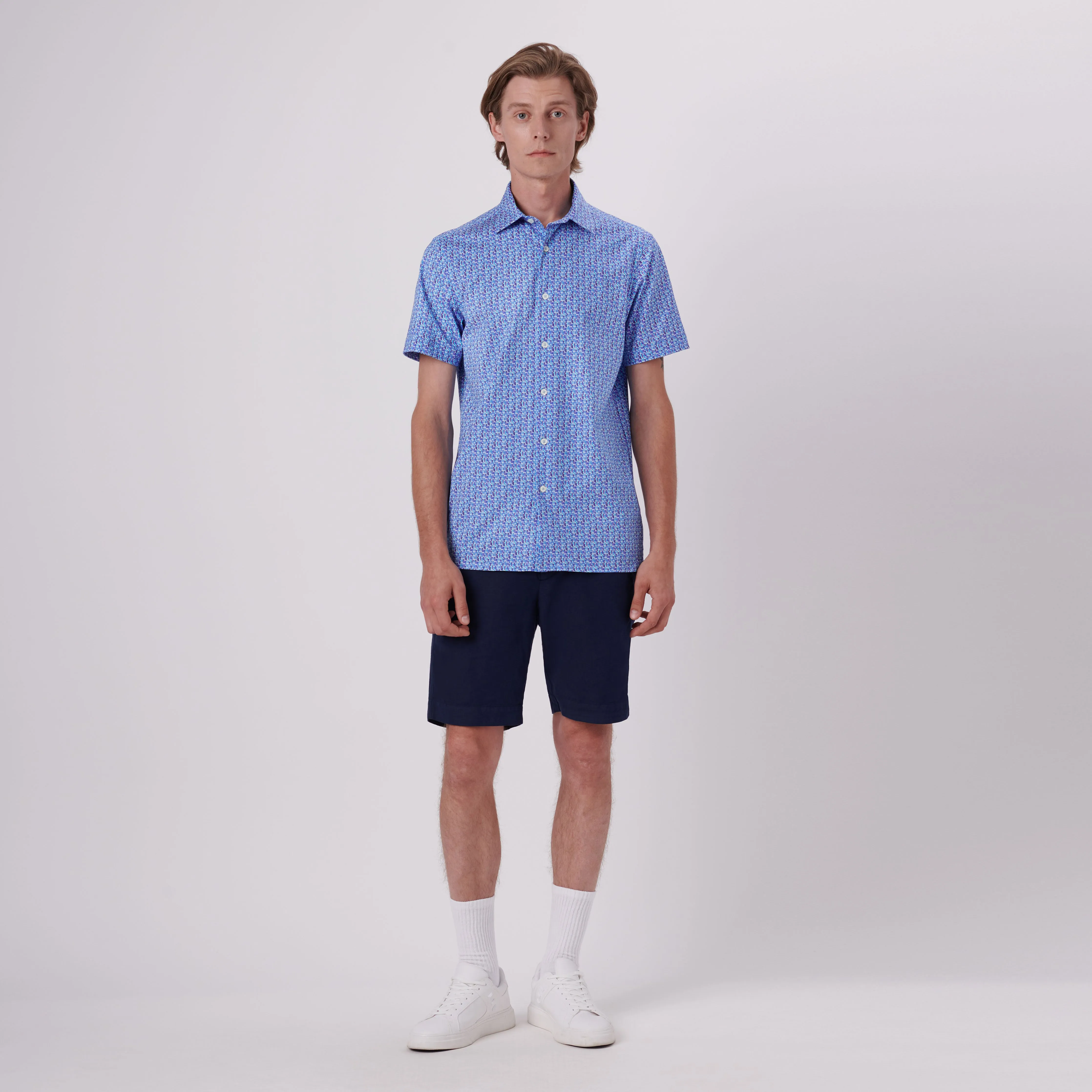 Milo Abstract Print OoohCotton Short Sleeve Shirt sold by Bugatchi product image thumbnail 5