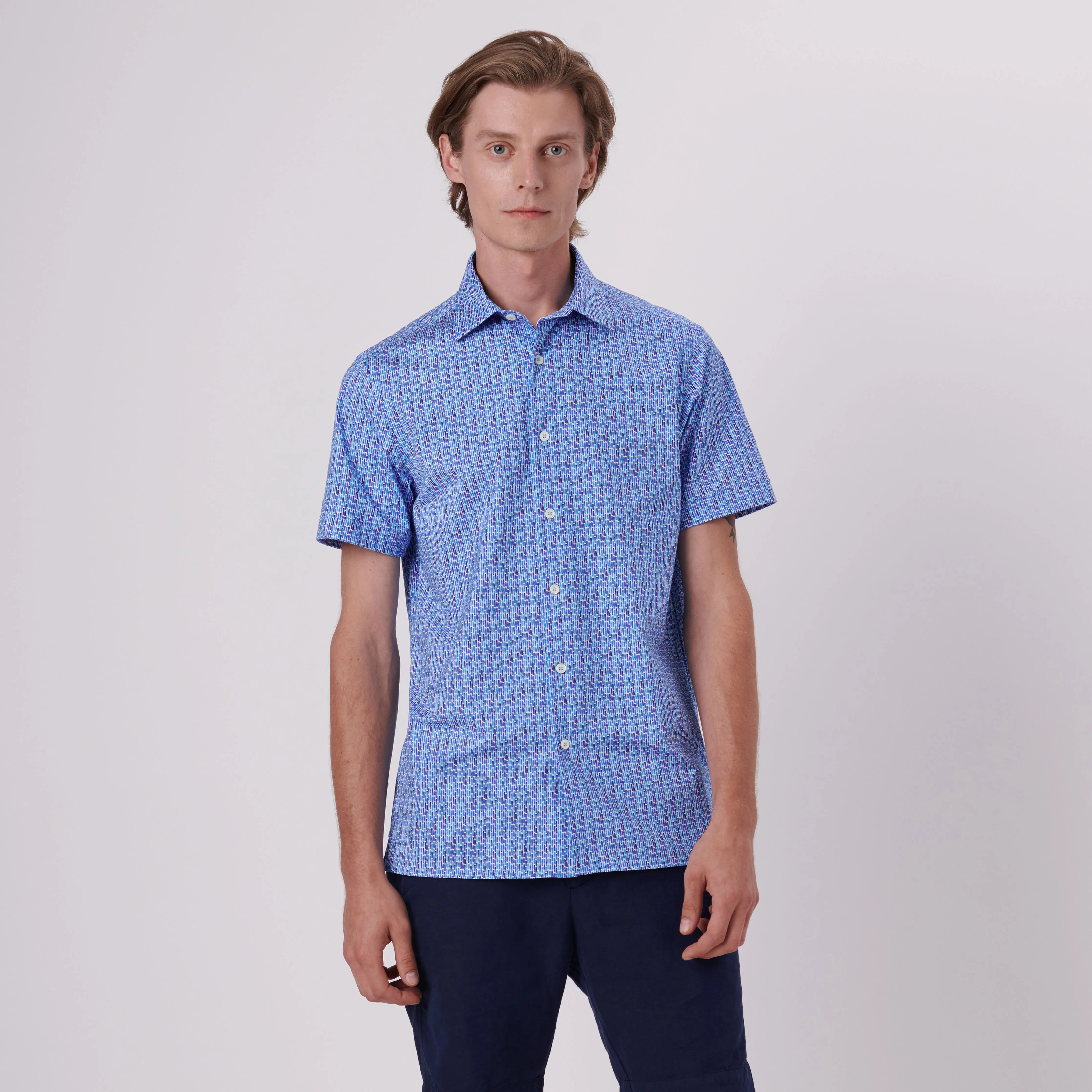 Milo Abstract Print OoohCotton Short Sleeve Shirt sold by Bugatchi product image thumbnail 2