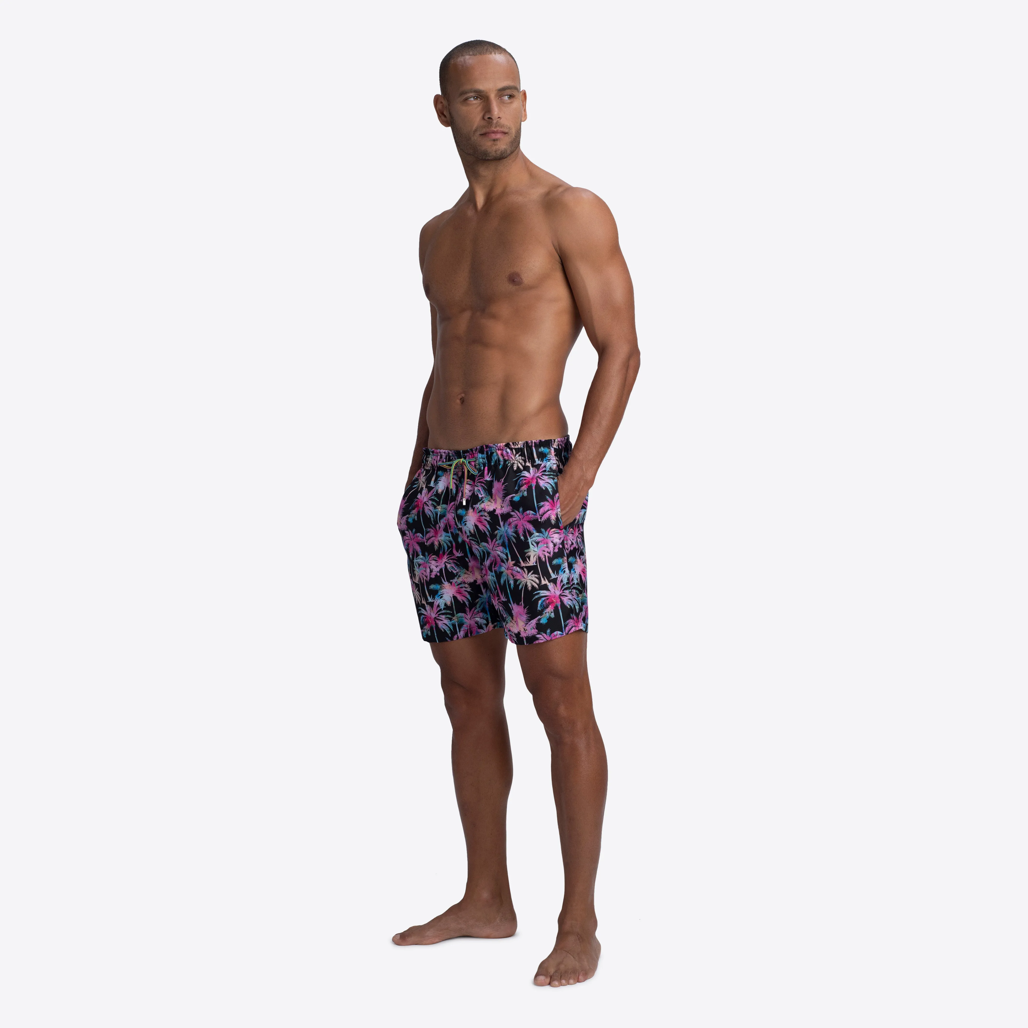 COSMO Palm Tree Print Swim Trunks sold by Bugatchi product image thumbnail 5