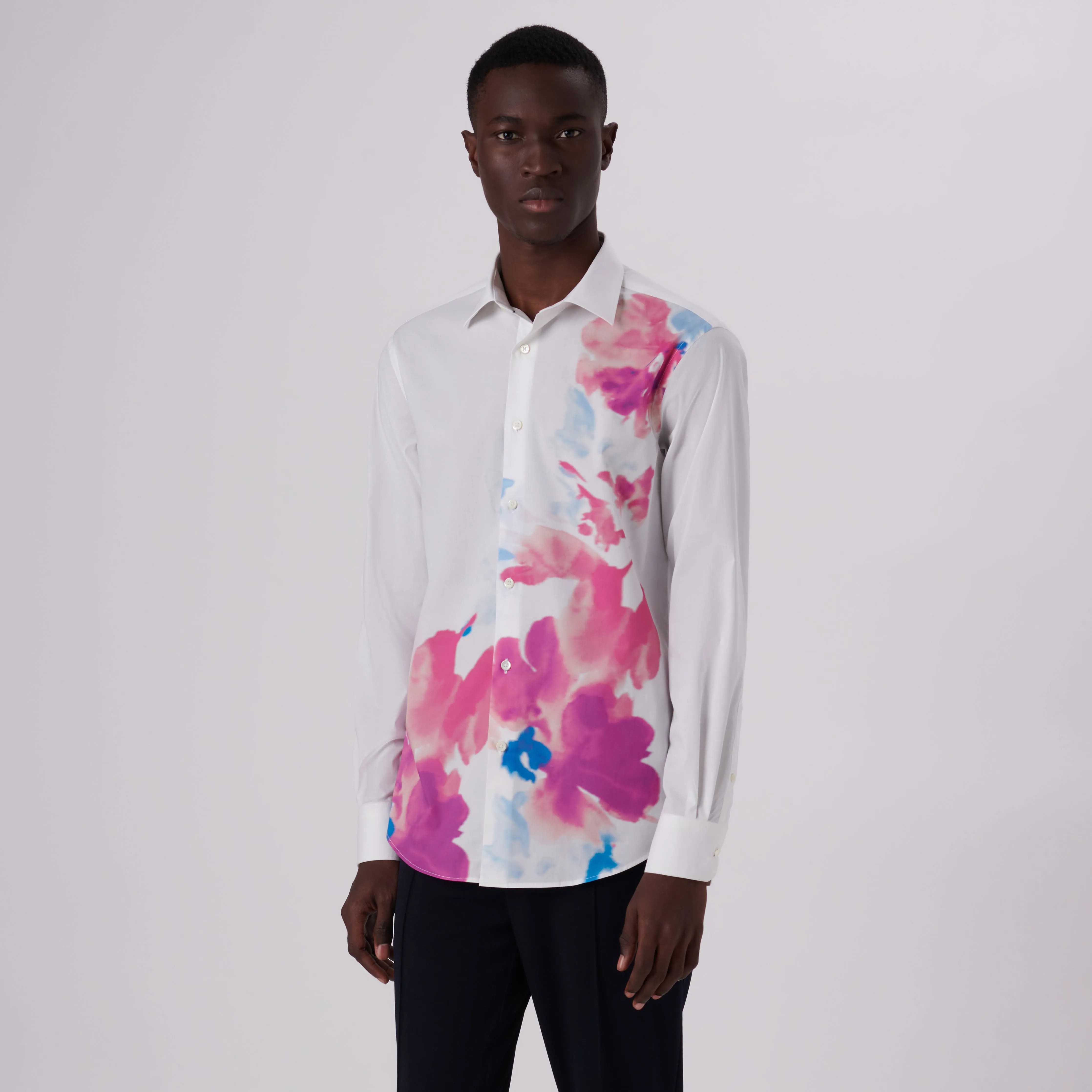 Julian Abstract Placement Print Shirt sold by Bugatchi product image thumbnail 2