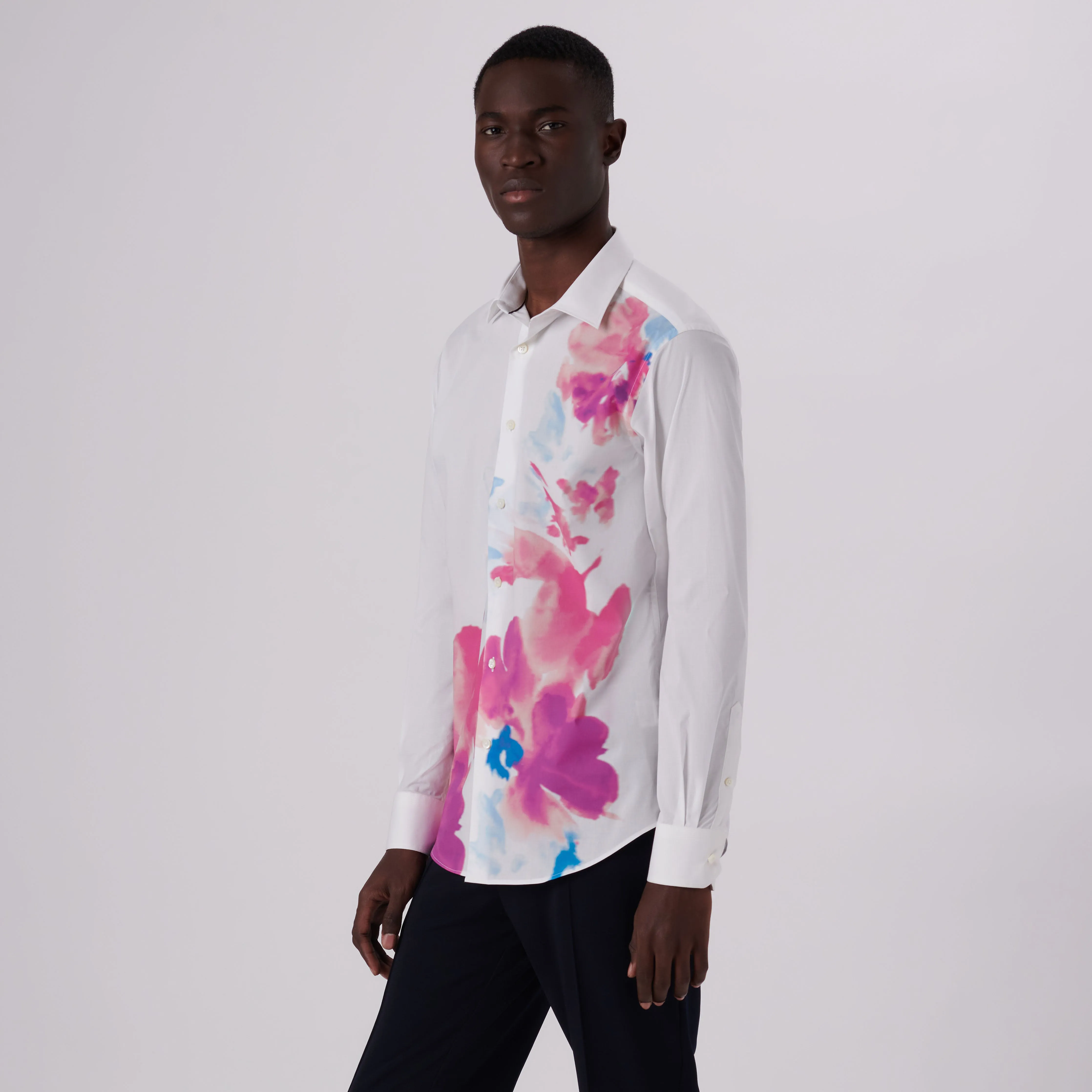 Julian Abstract Placement Print Shirt sold by Bugatchi product image thumbnail 3
