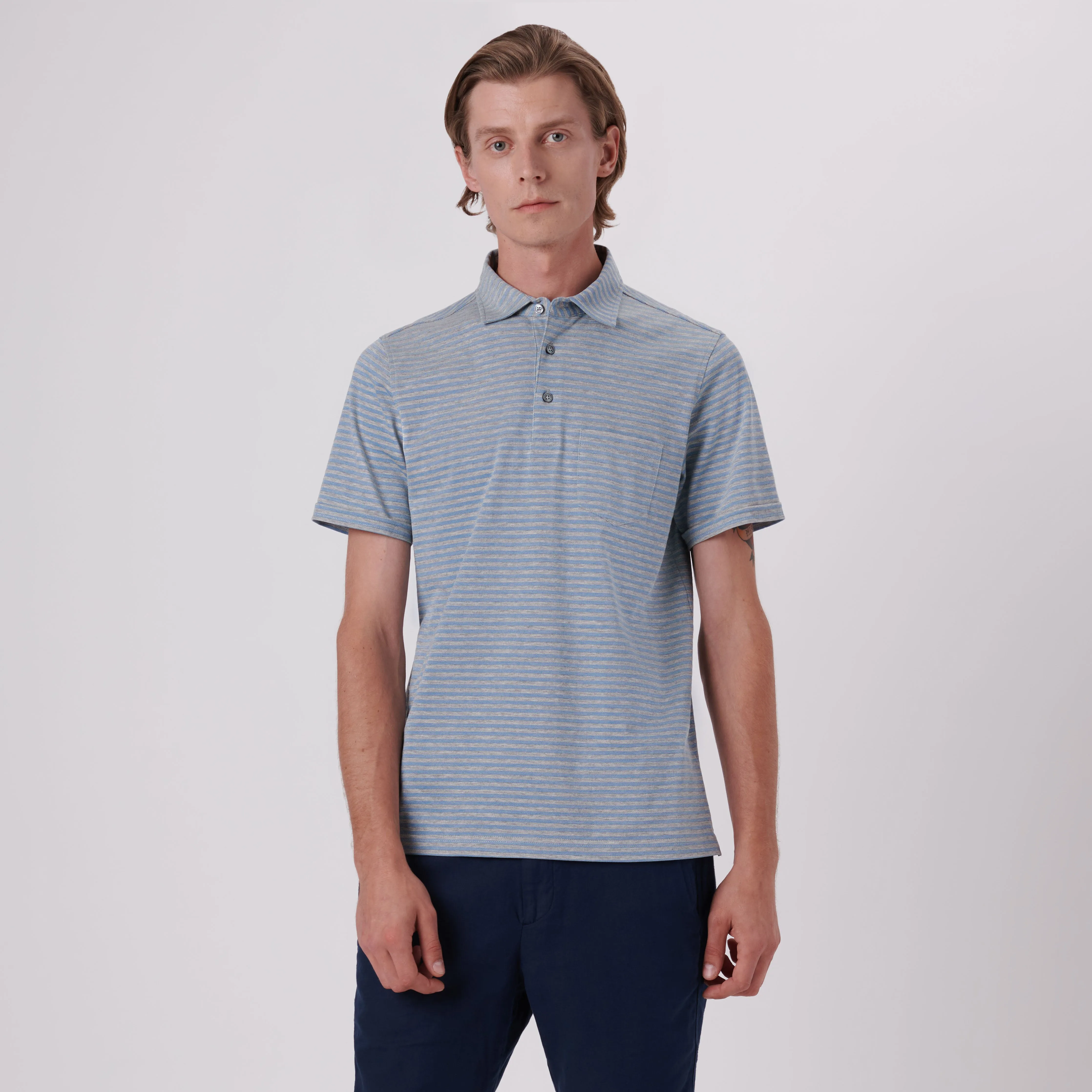 Striped Polo Shirt sold by Bugatchi product image thumbnail 2