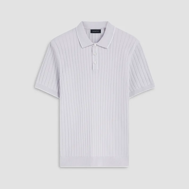 Rib Knit Short Sleeve Polo Sweater sold by Bugatchi