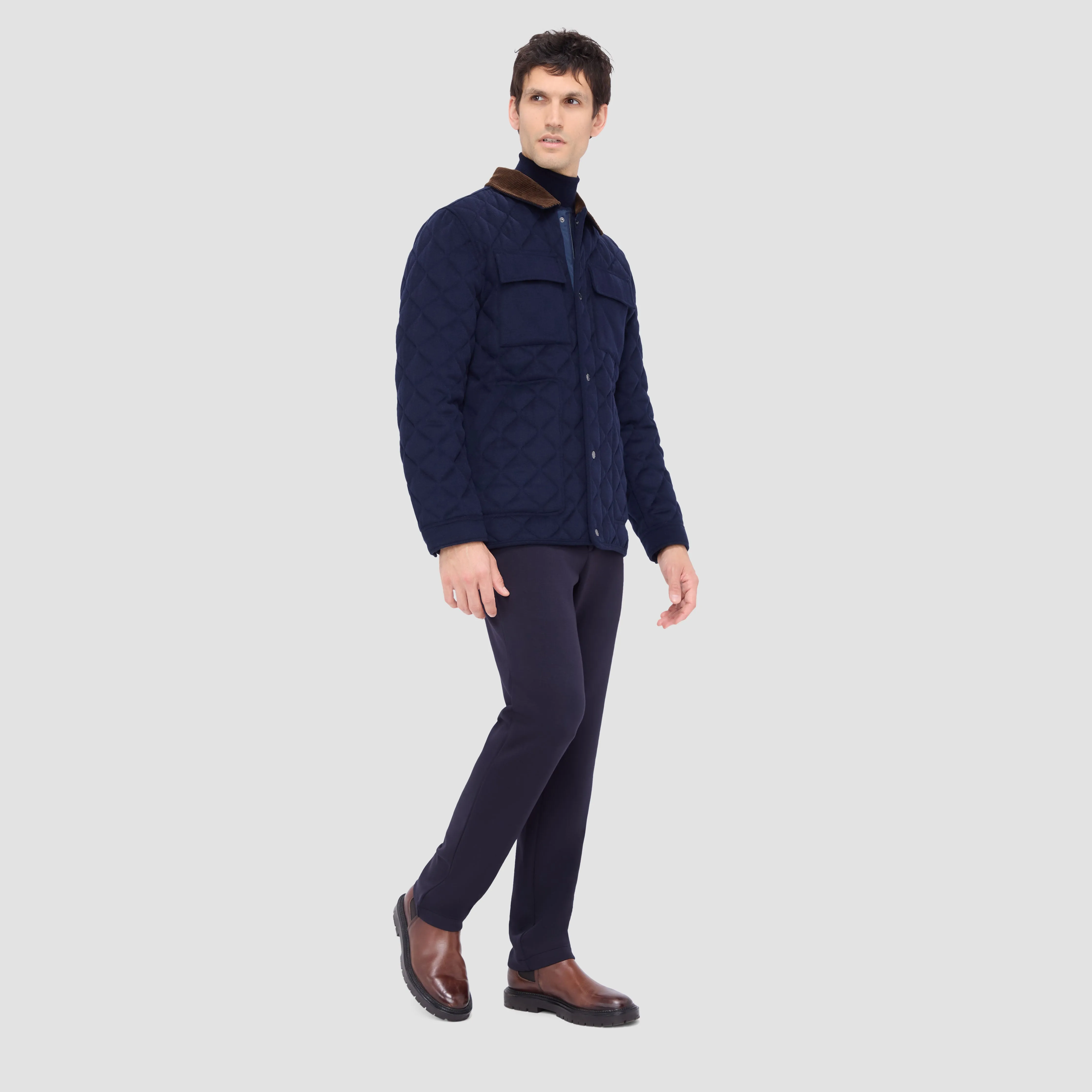 Wool and Cashmere Quilted Field Jacket sold by Bugatchi product image thumbnail 5