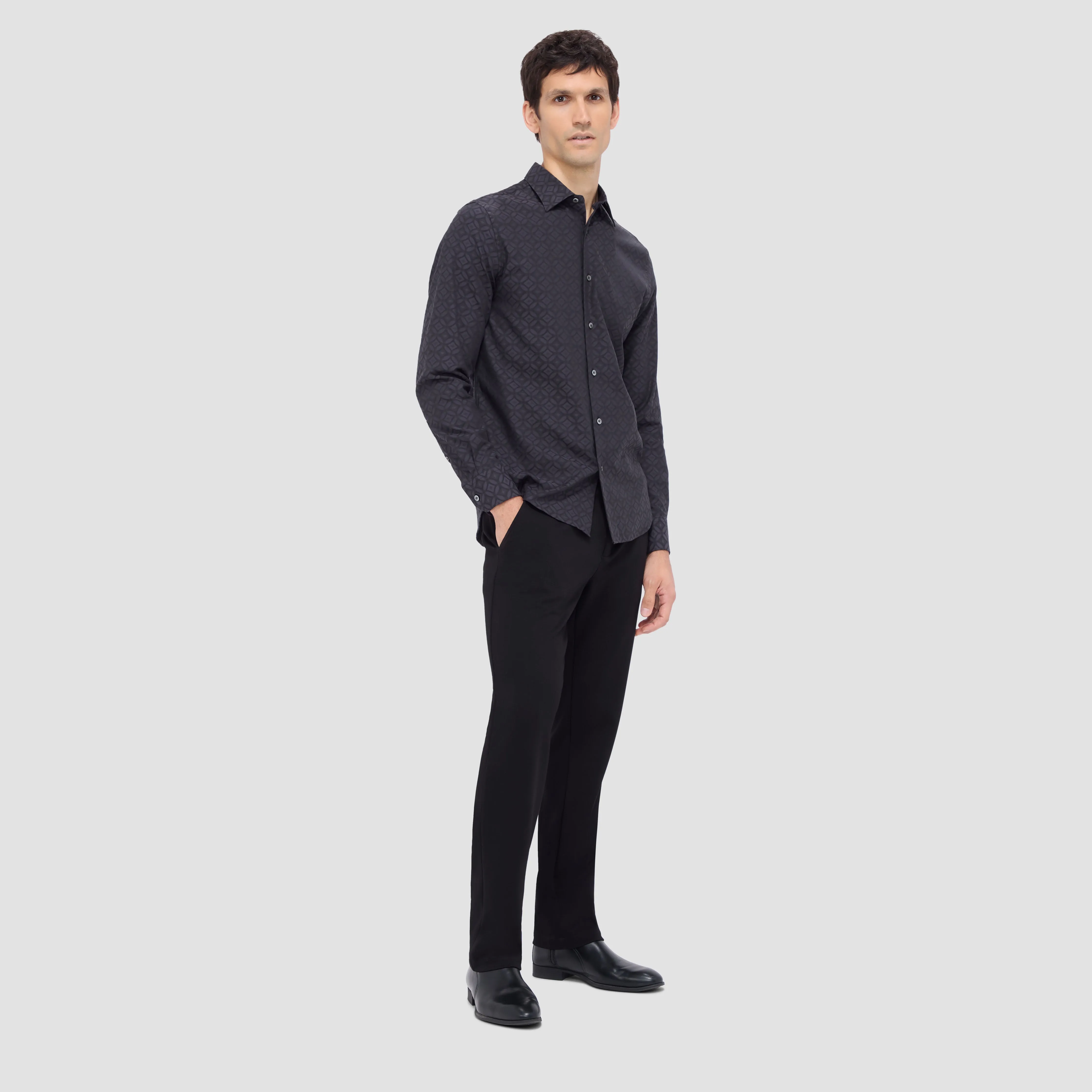 Julian Tonal Jacquard Shirt sold by Bugatchi product image thumbnail 5