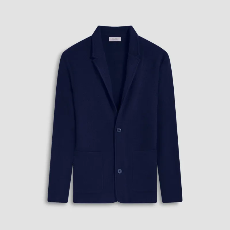 Honeycomb Stitch Two Button Knitted Blazer sold by Bugatchi