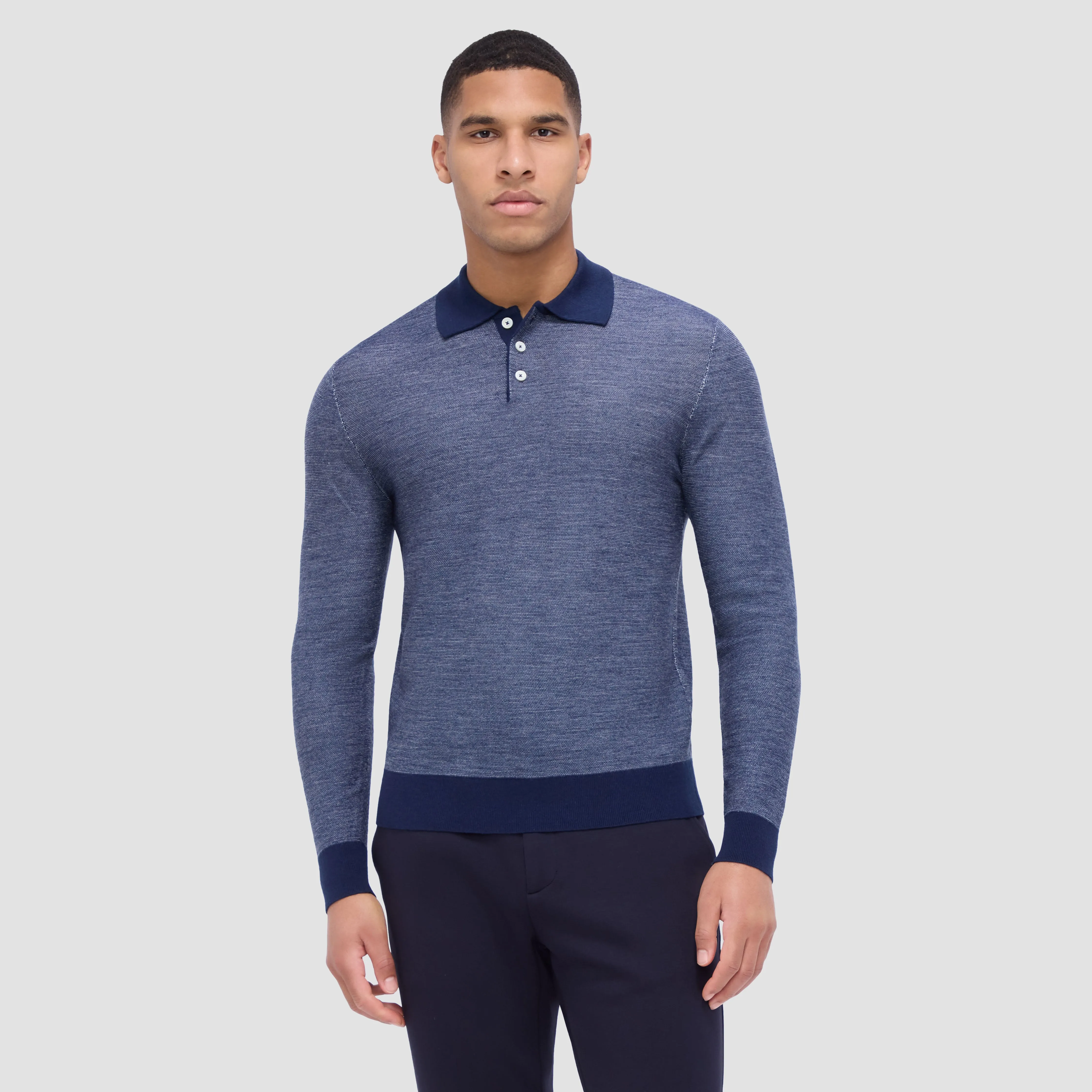 Bird's Eye Jacquard Polo Sweater sold by Bugatchi product image thumbnail 2