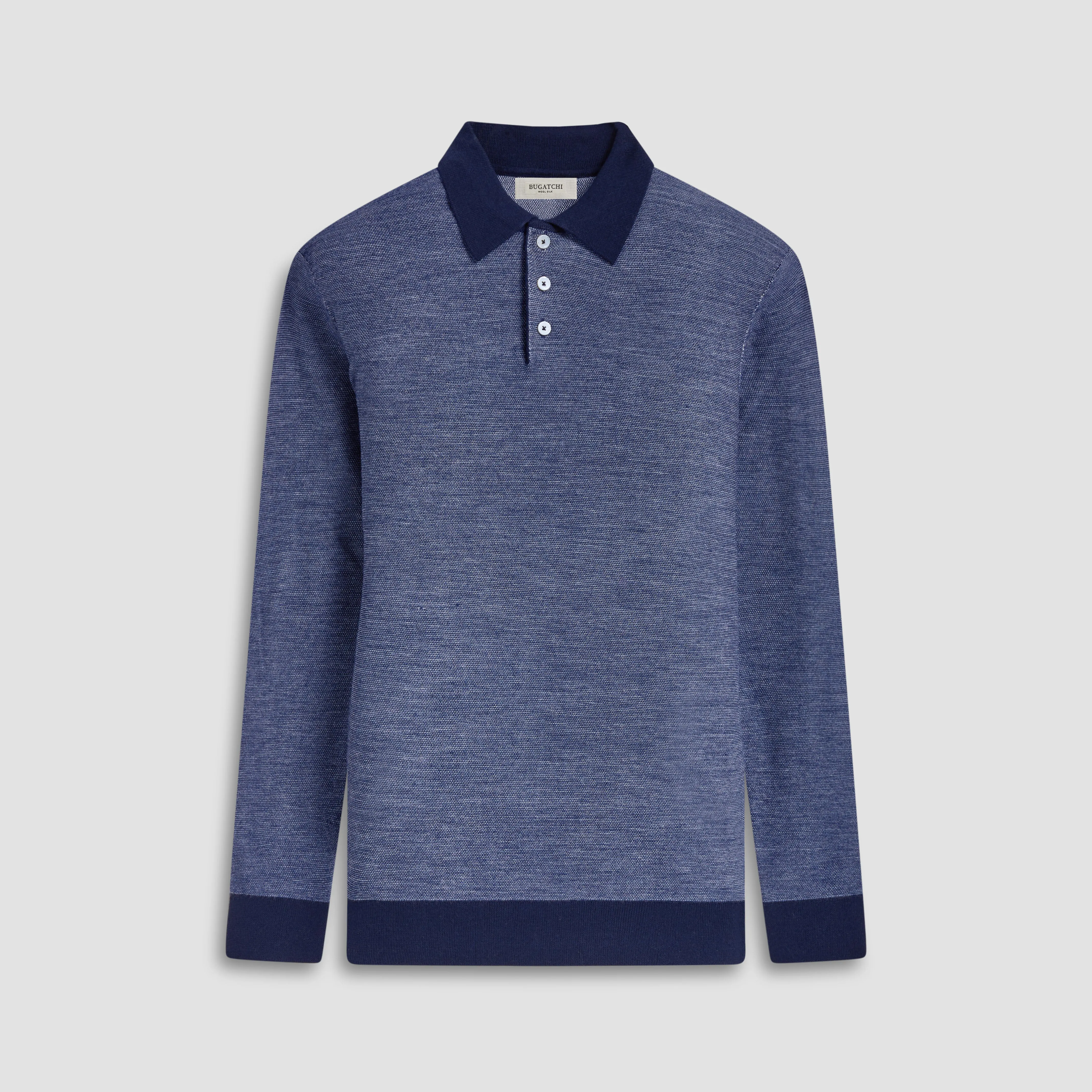 Bird's Eye Jacquard Polo Sweater sold by Bugatchi