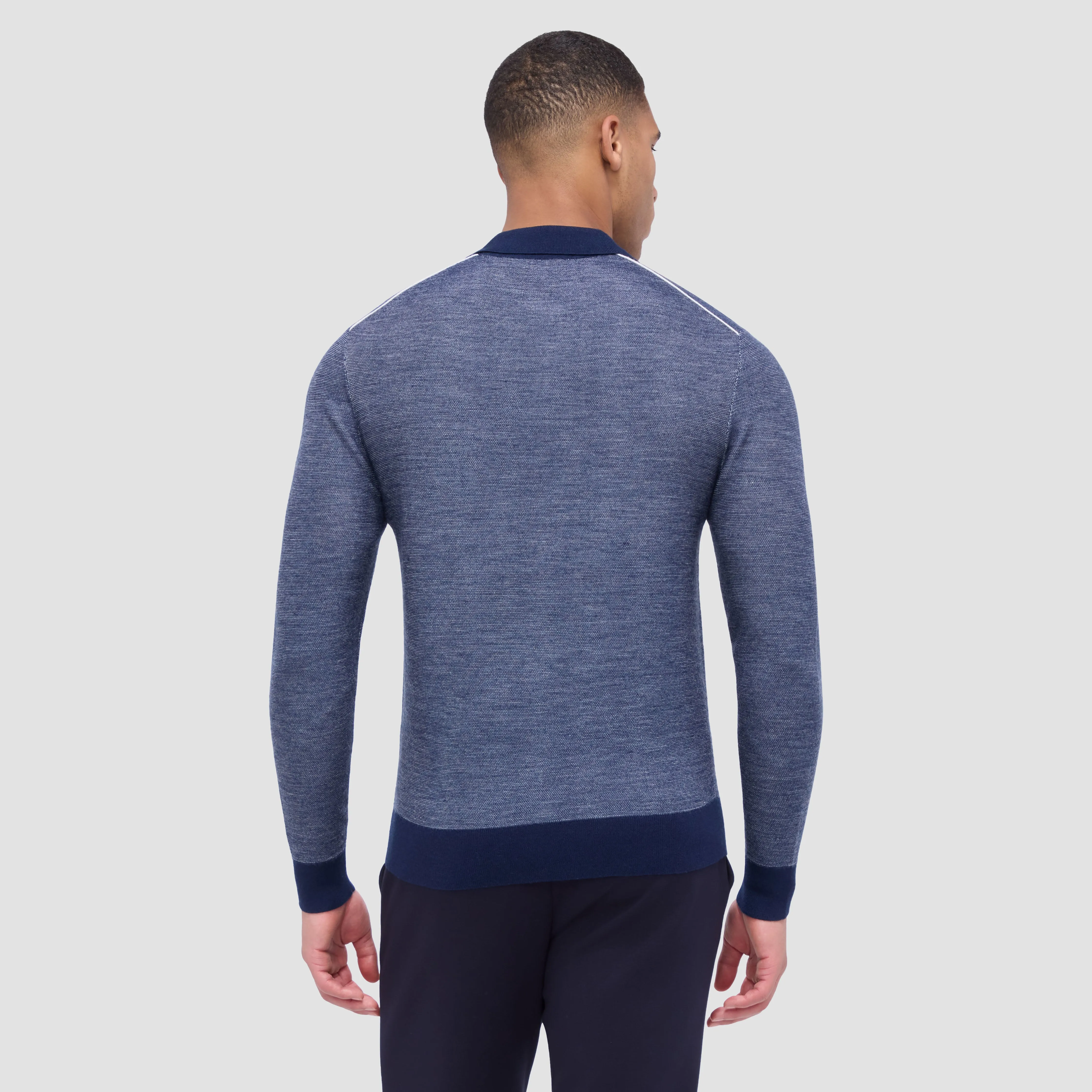Bird's Eye Jacquard Polo Sweater sold by Bugatchi product image thumbnail 4