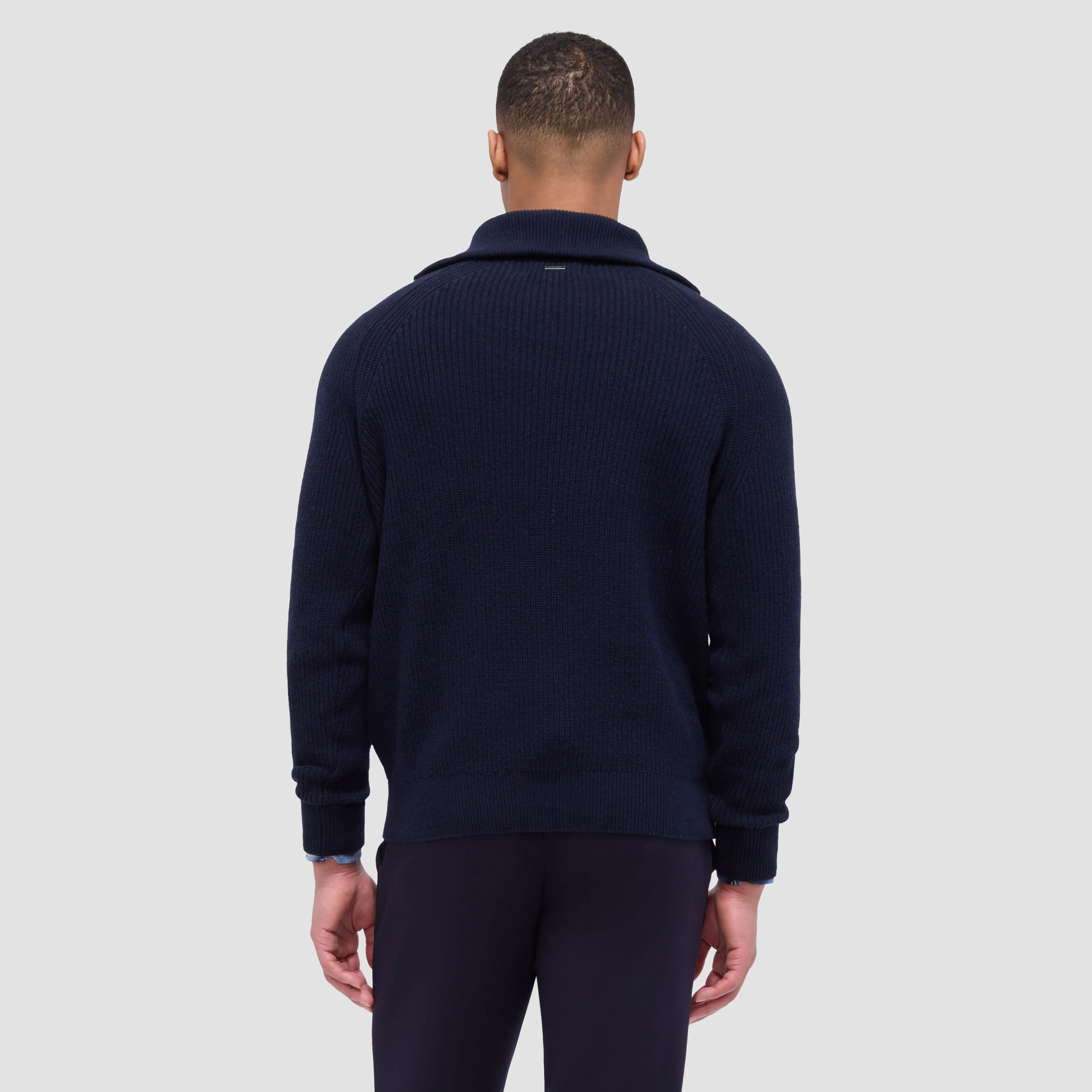 Fisherman Rib-Stitch Quarter-Zip Sweater sold by Bugatchi product image thumbnail 4