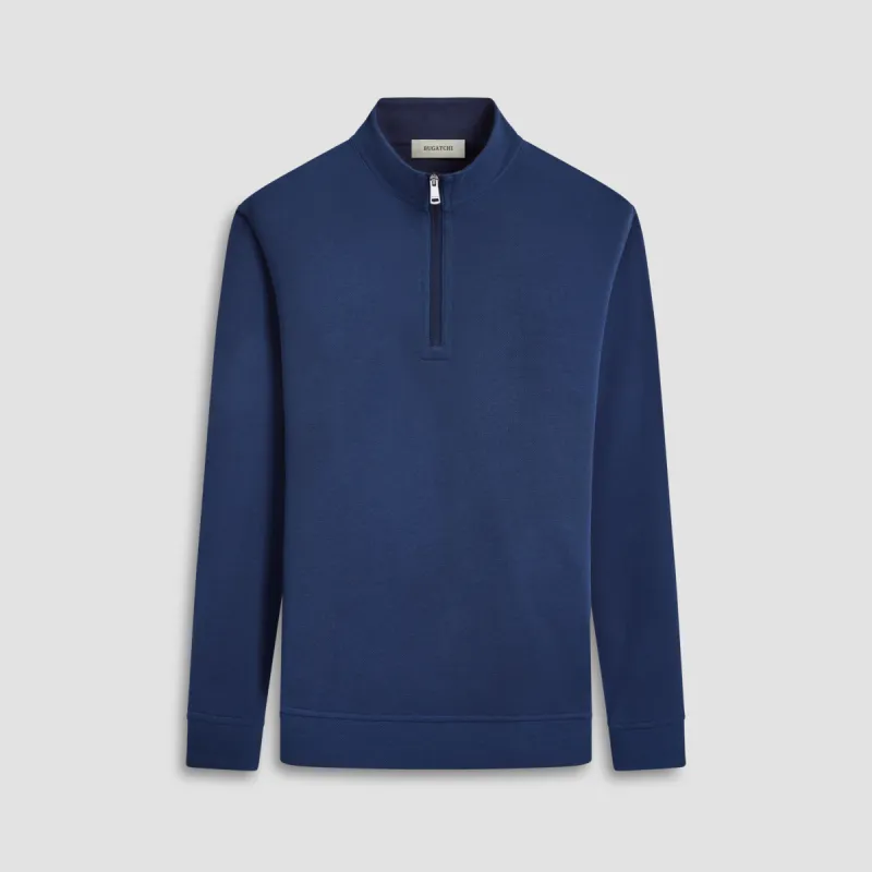 Reversible Pique/Fishermen Knit Quarter-Zip Pullover sold by Bugatchi
