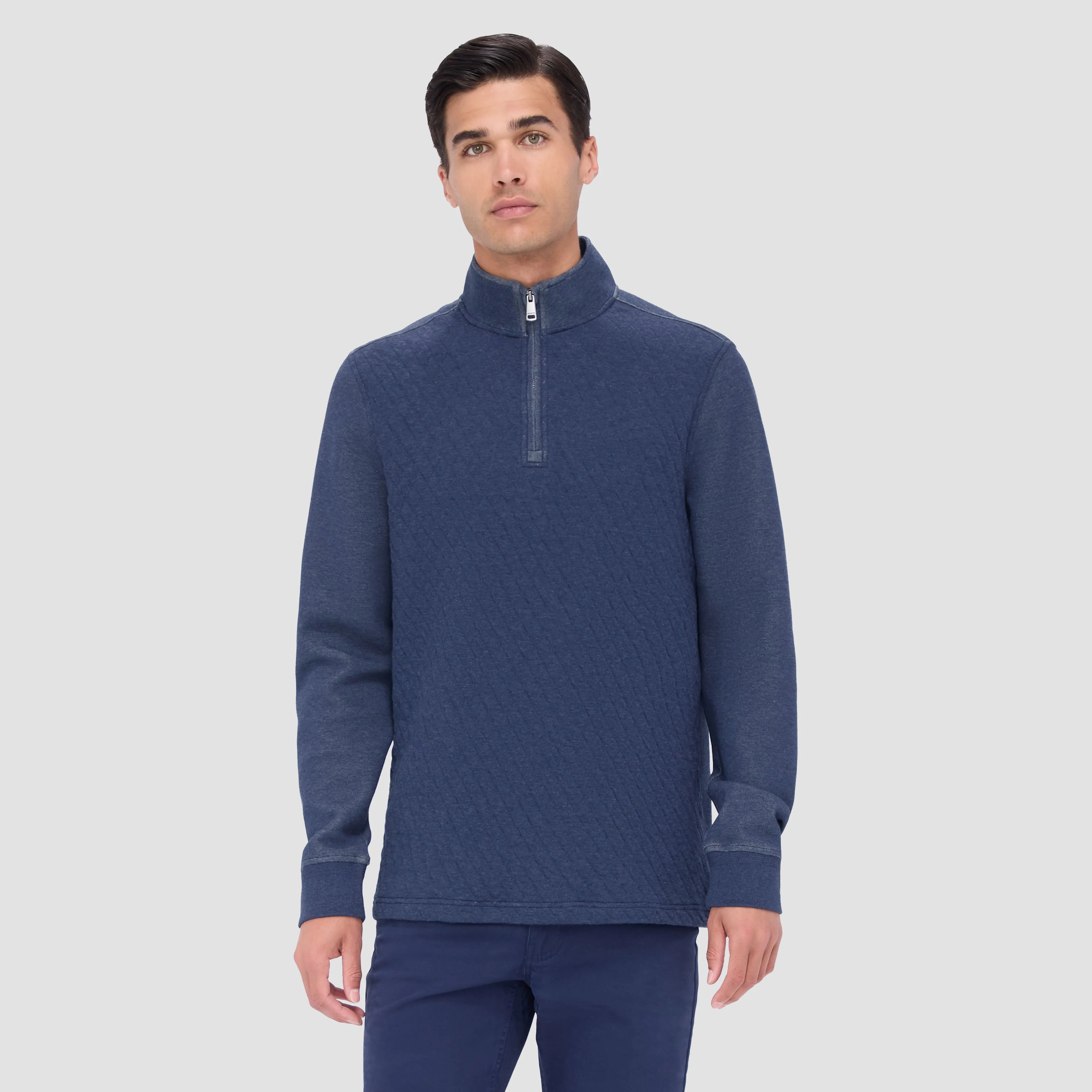 Diamond Quilted Quarter-Zip Pullover sold by Bugatchi product image thumbnail 2