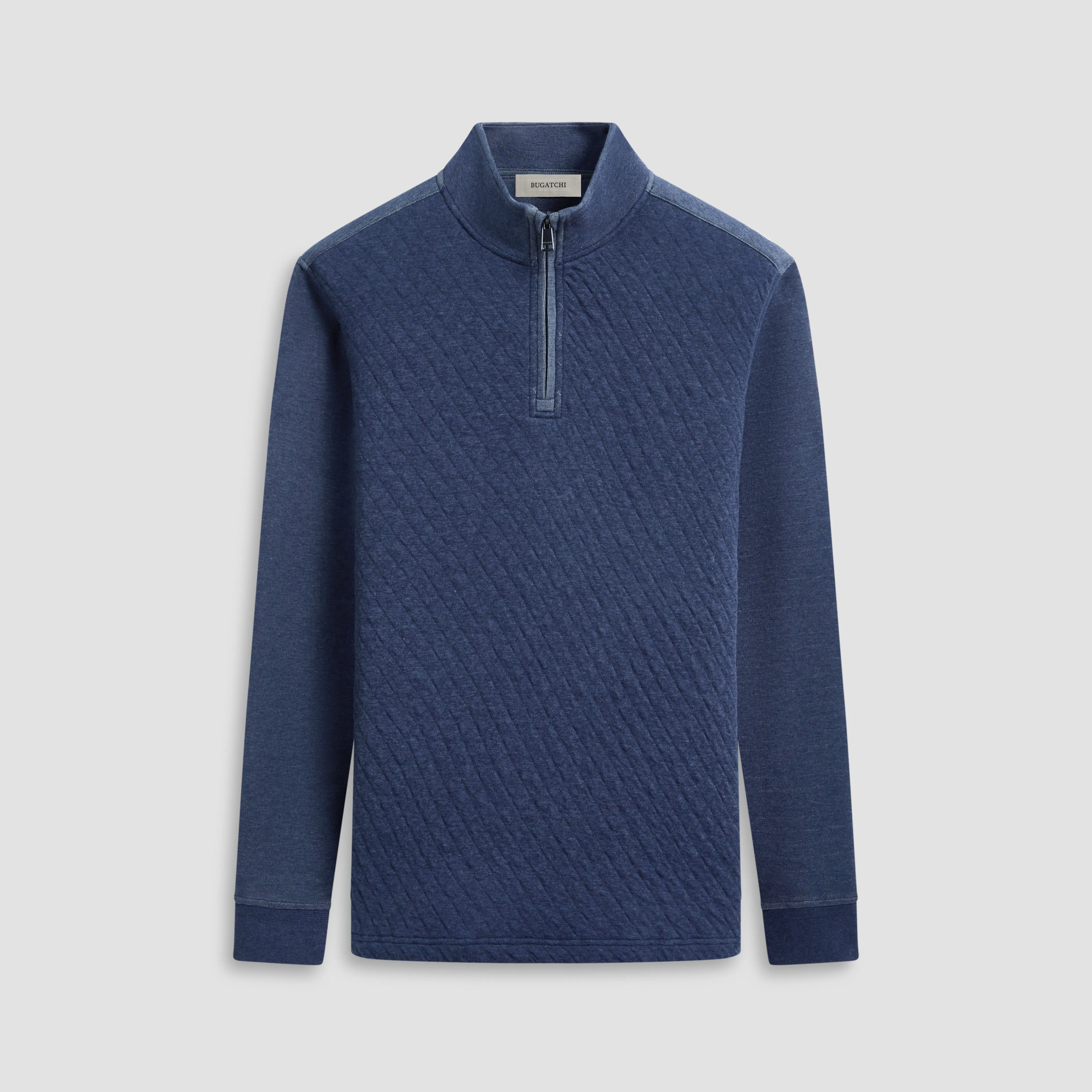 Diamond Quilted Quarter-Zip Pullover sold by Bugatchi