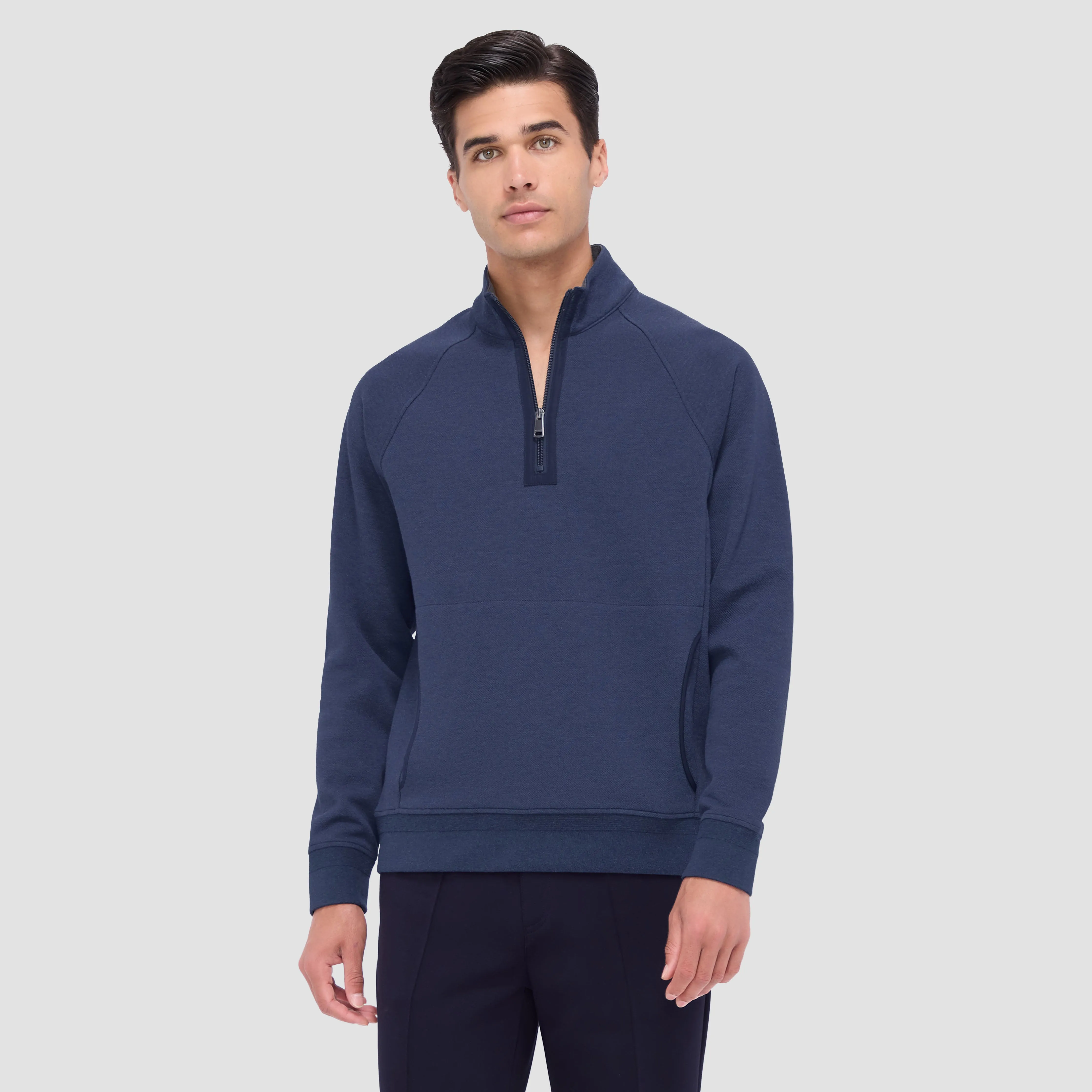 Double Sided Pique/Heather Quarter-Zip Pullover sold by Bugatchi product image thumbnail 2