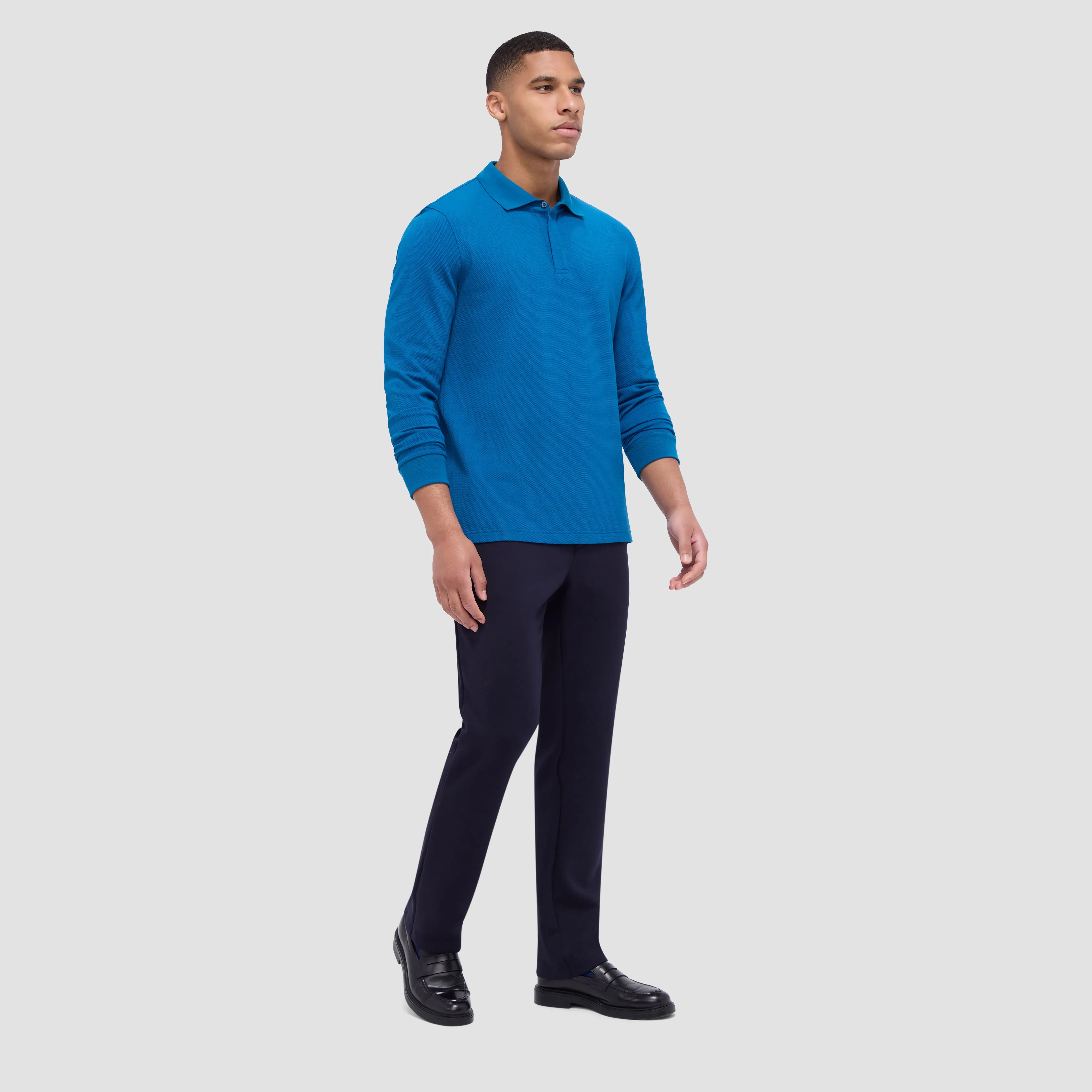 Honeycomb Long Sleeve Polo sold by Bugatchi product image thumbnail 5