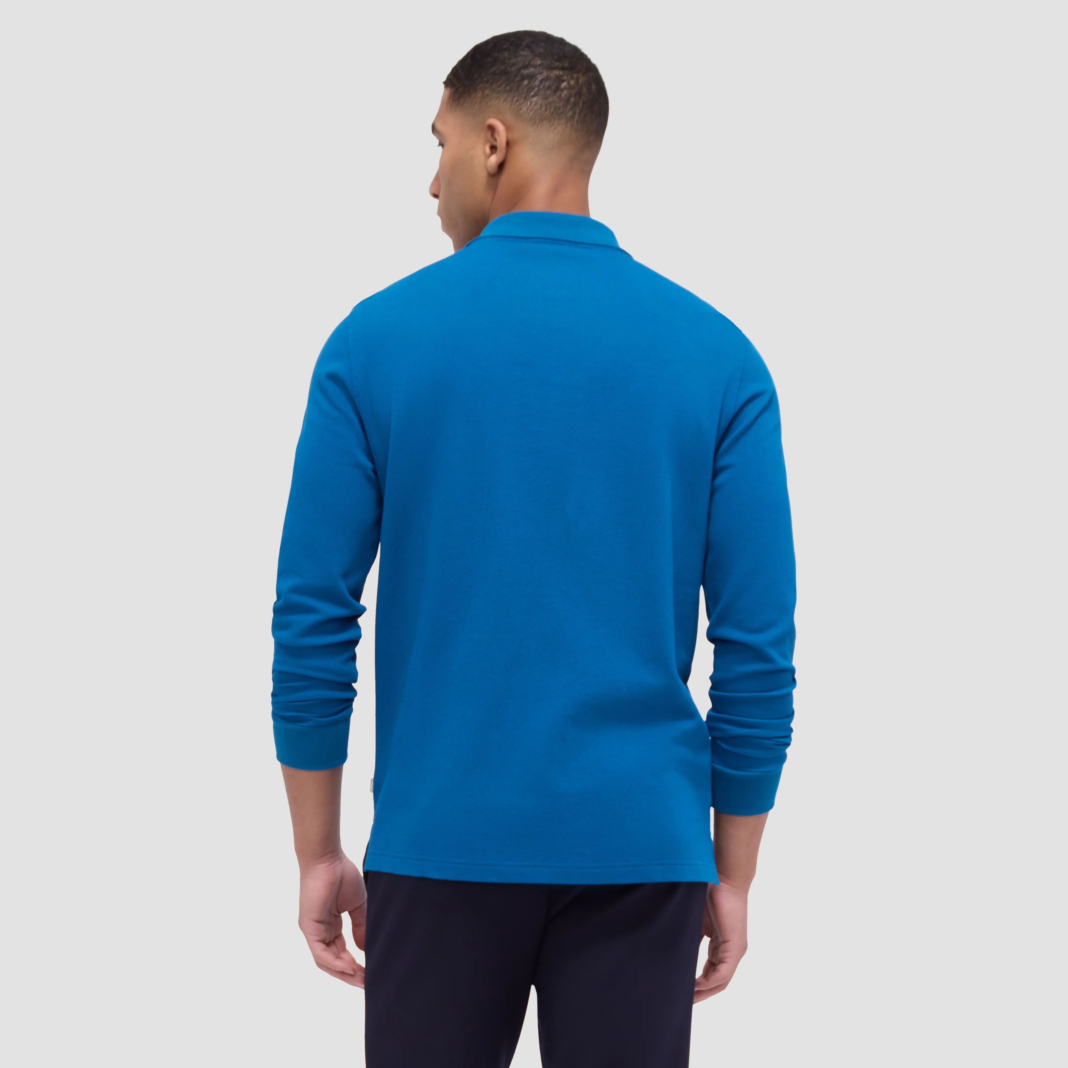 Honeycomb Long Sleeve Polo sold by Bugatchi product image thumbnail 4