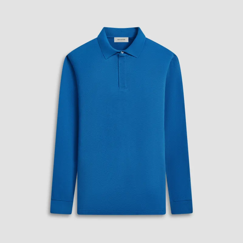 Honeycomb Long Sleeve Polo sold by Bugatchi