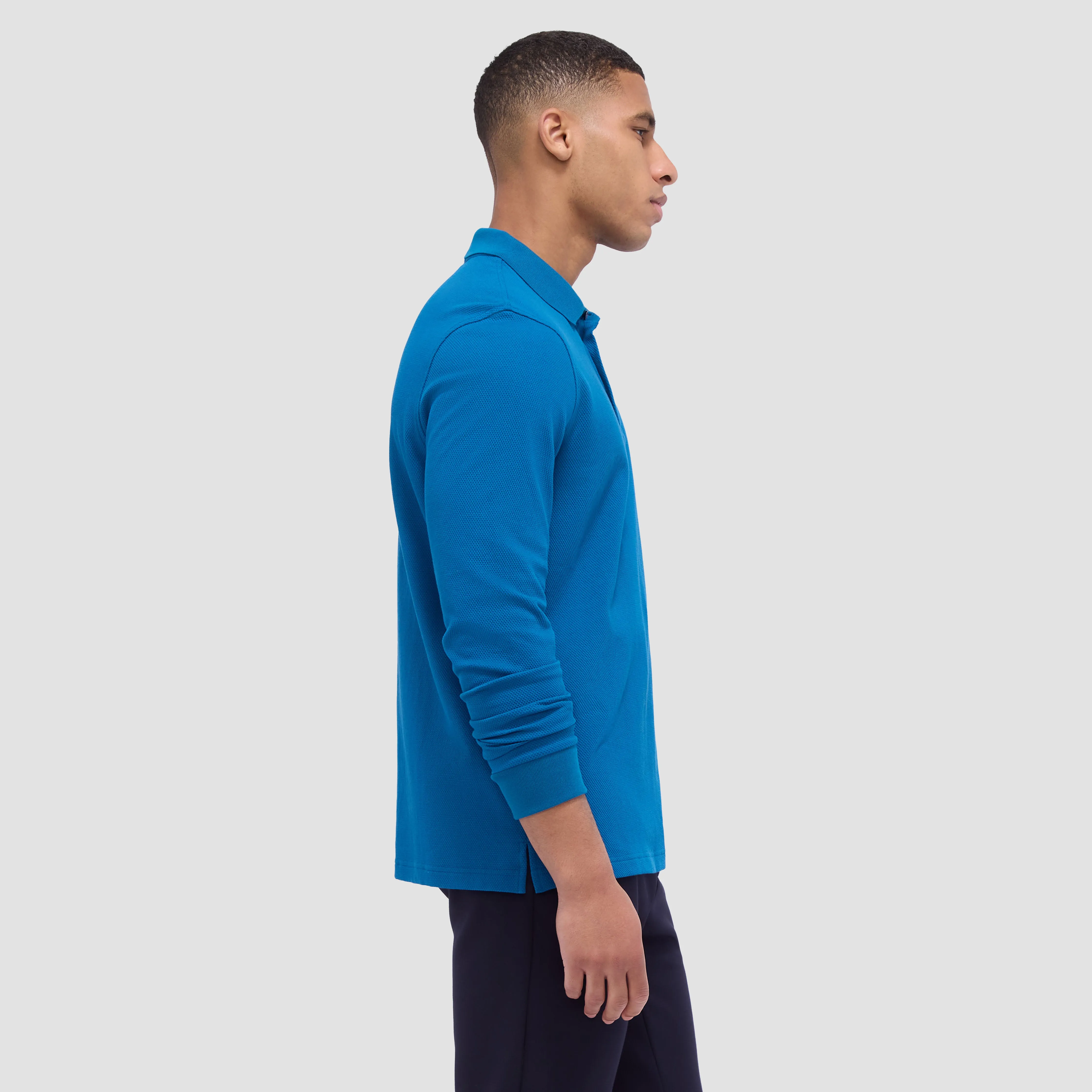 Honeycomb Long Sleeve Polo sold by Bugatchi product image thumbnail 3