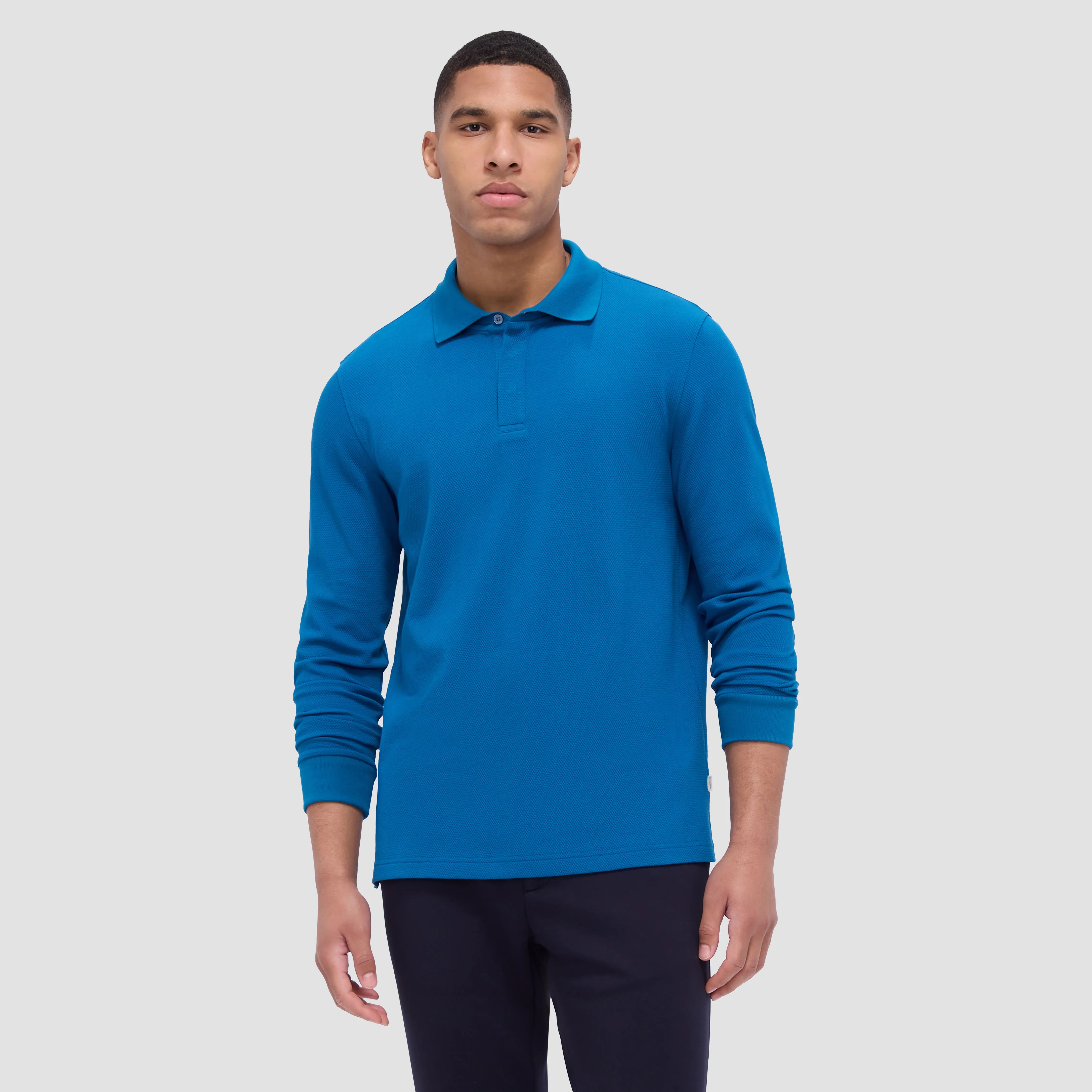 Honeycomb Long Sleeve Polo sold by Bugatchi product image thumbnail 2