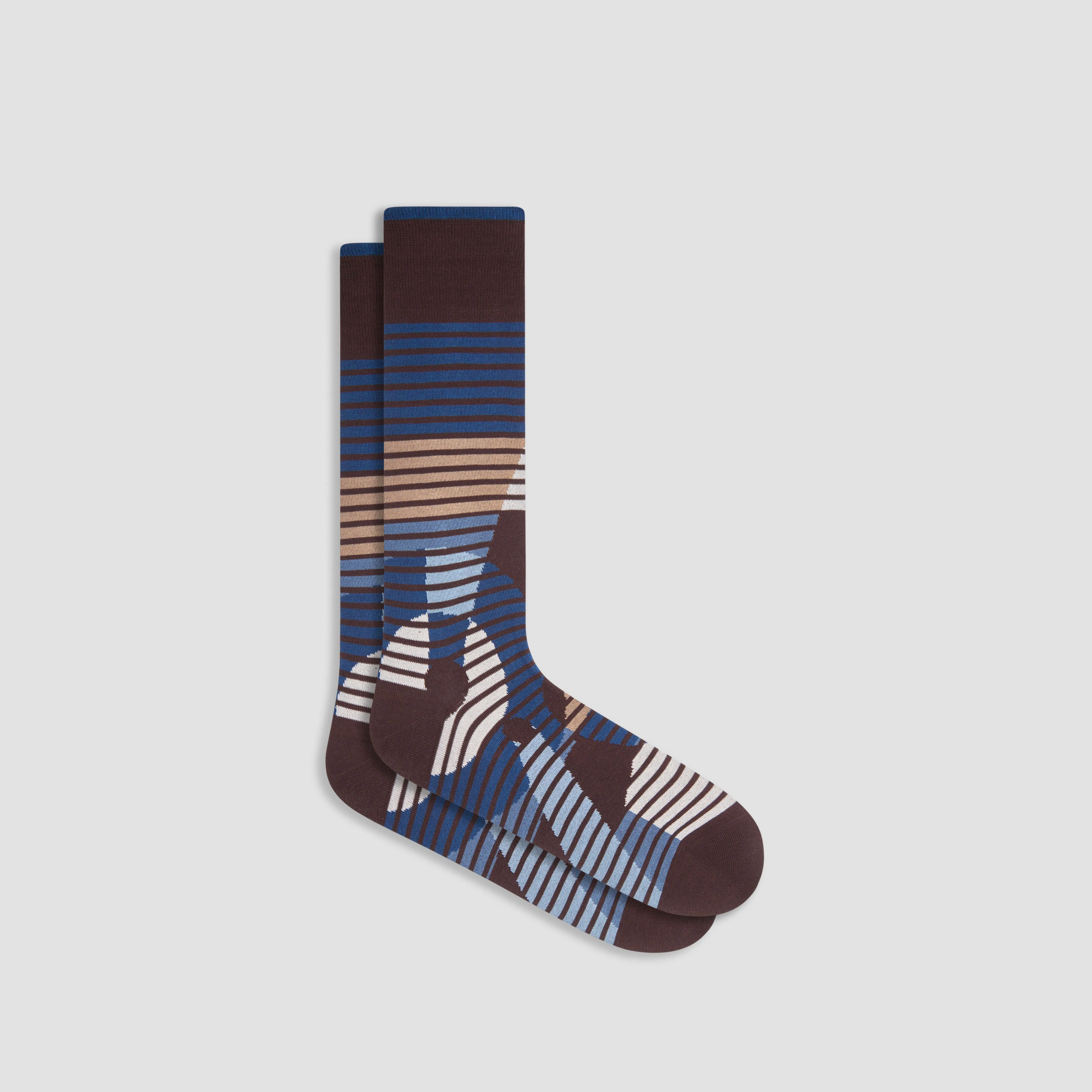 Striped Abstract Mid-Calf Socks sold by Bugatchi
