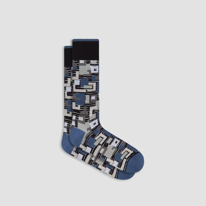 Striped Abstract Mid-Calf Socks sold by Bugatchi