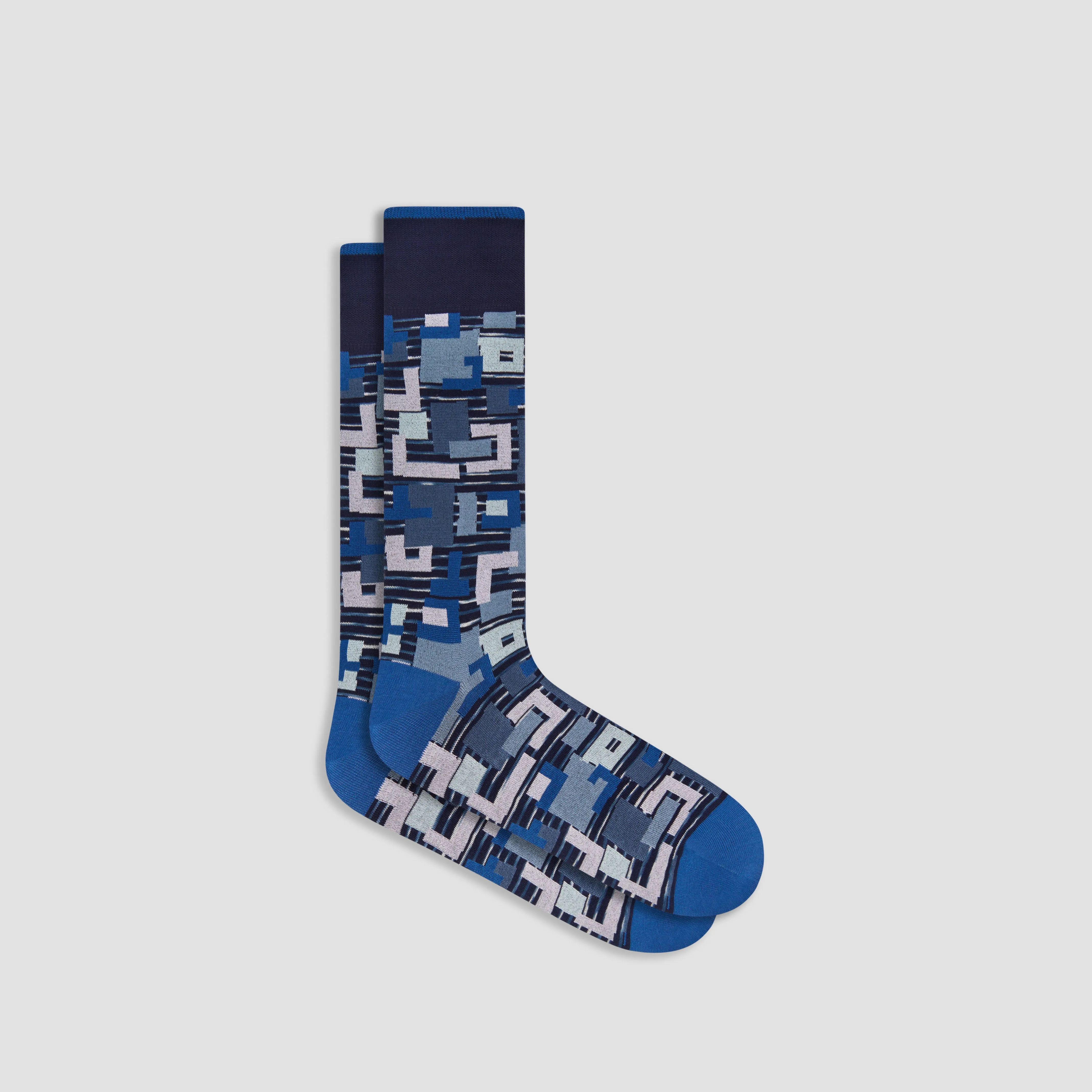 Striped Abstract Mid-Calf Socks sold by Bugatchi