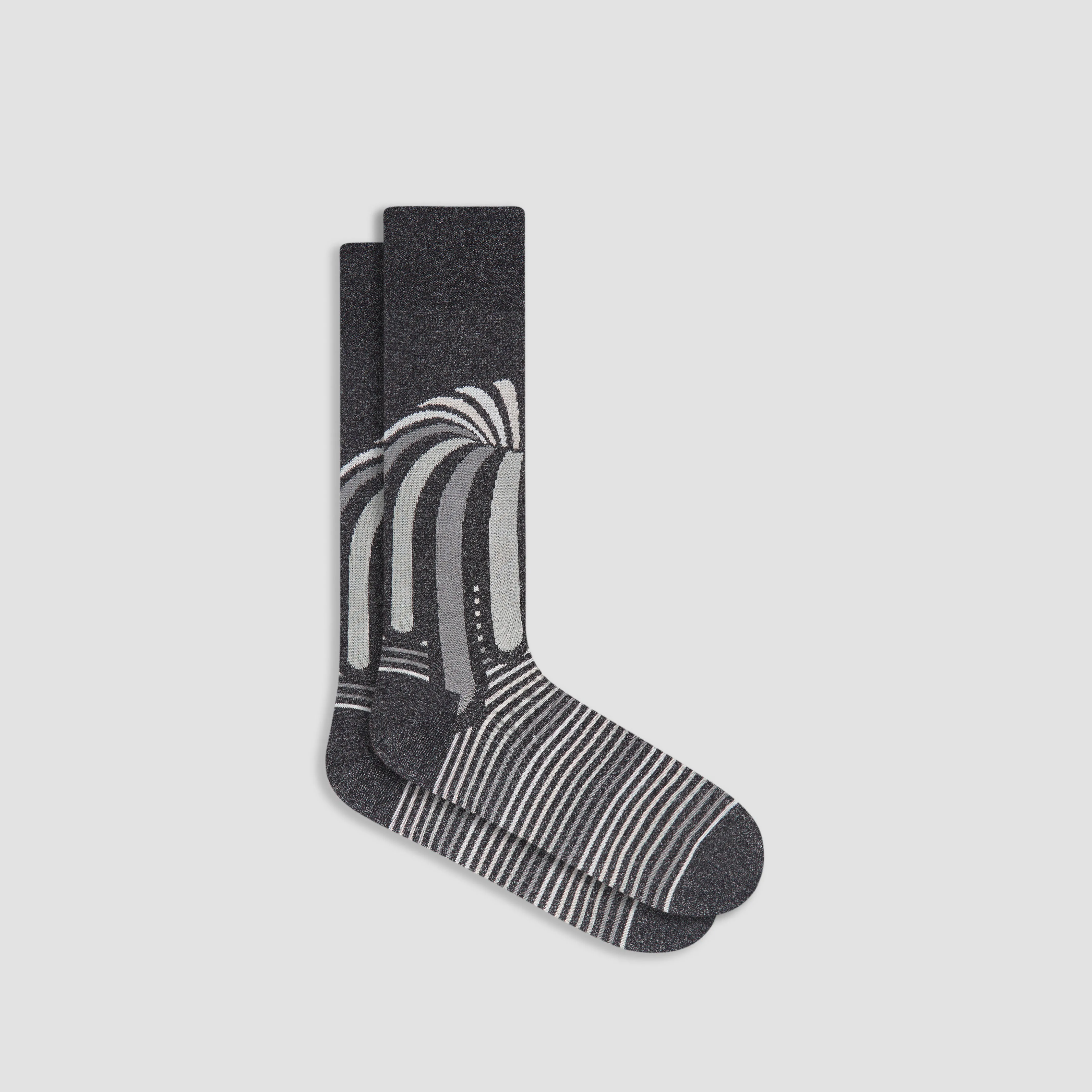 Striped Abstract Mid-Calf Socks sold by Bugatchi