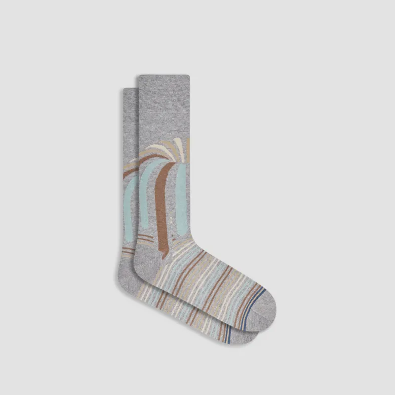 Striped Abstract Mid-Calf Socks sold by Bugatchi