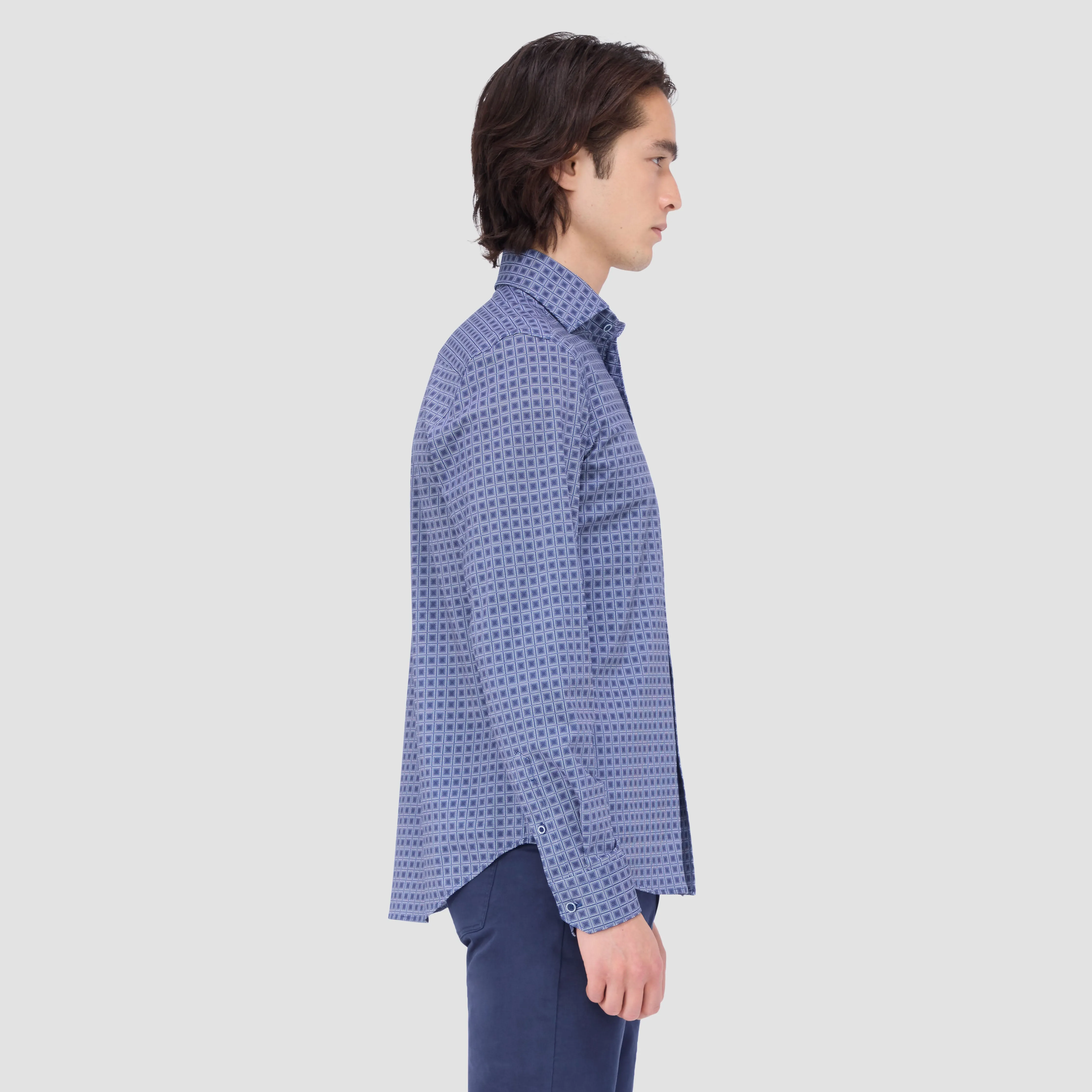 Devon Checkered OoohCotton Shirt sold by Bugatchi product image thumbnail 3