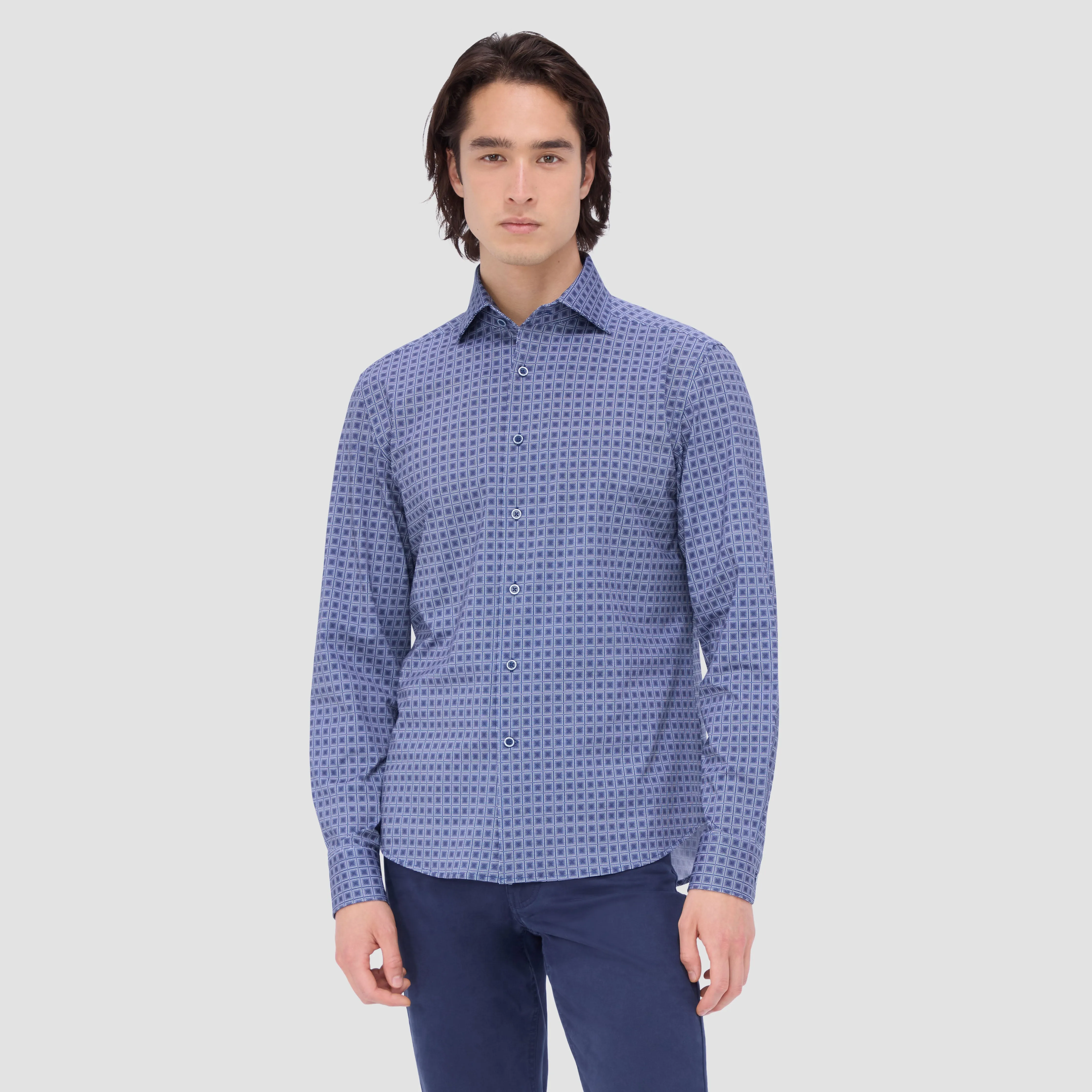Devon Checkered OoohCotton Shirt sold by Bugatchi product image thumbnail 2