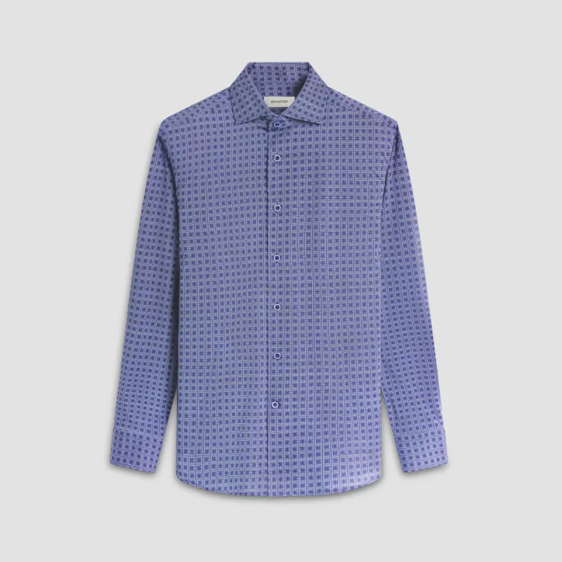 Devon Checkered OoohCotton Shirt sold by Bugatchi