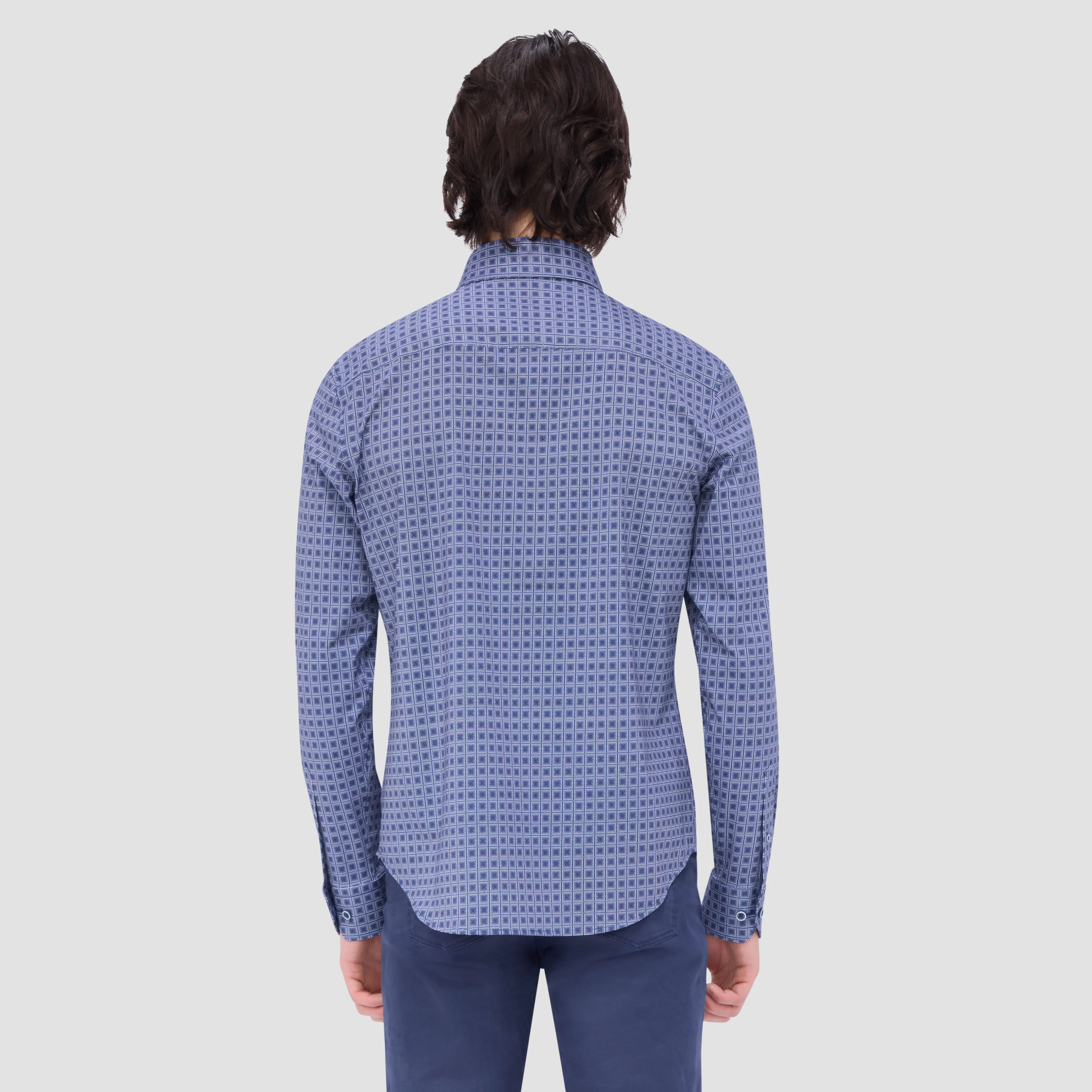 Devon Checkered OoohCotton Shirt sold by Bugatchi product image thumbnail 4
