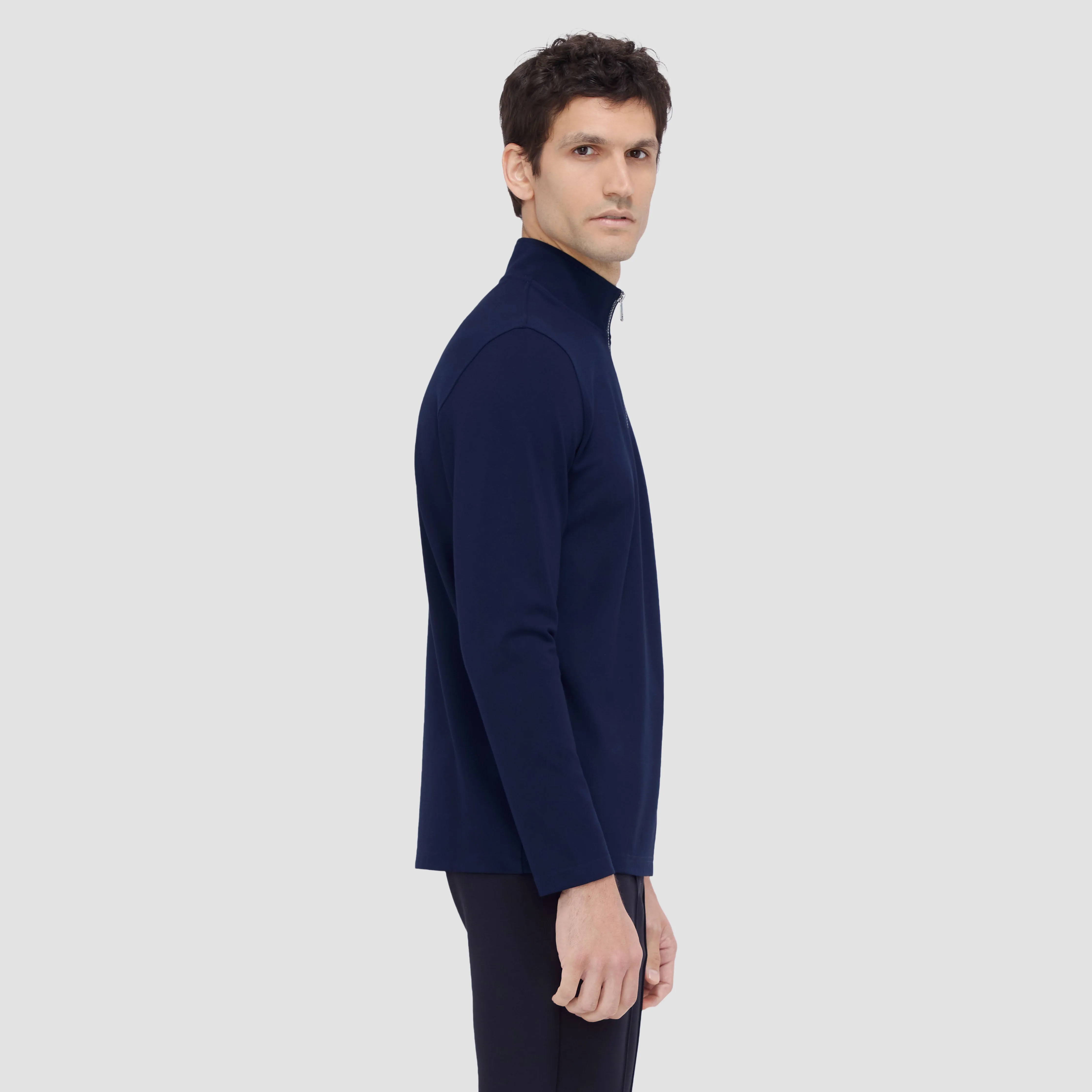 Contrast Performance Quarter-Zip Pullover sold by Bugatchi product image thumbnail 3