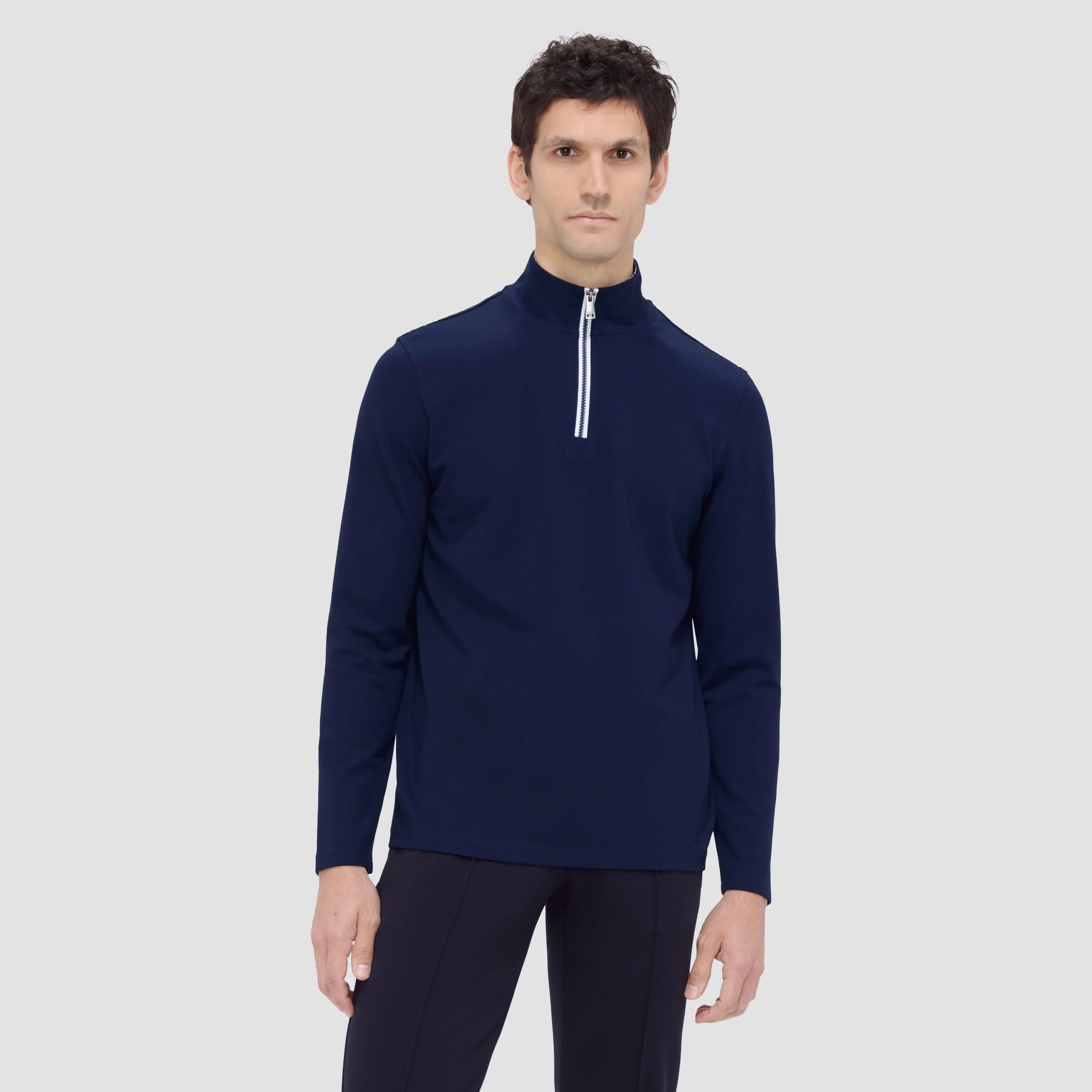 Contrast Performance Quarter-Zip Pullover sold by Bugatchi product image thumbnail 2