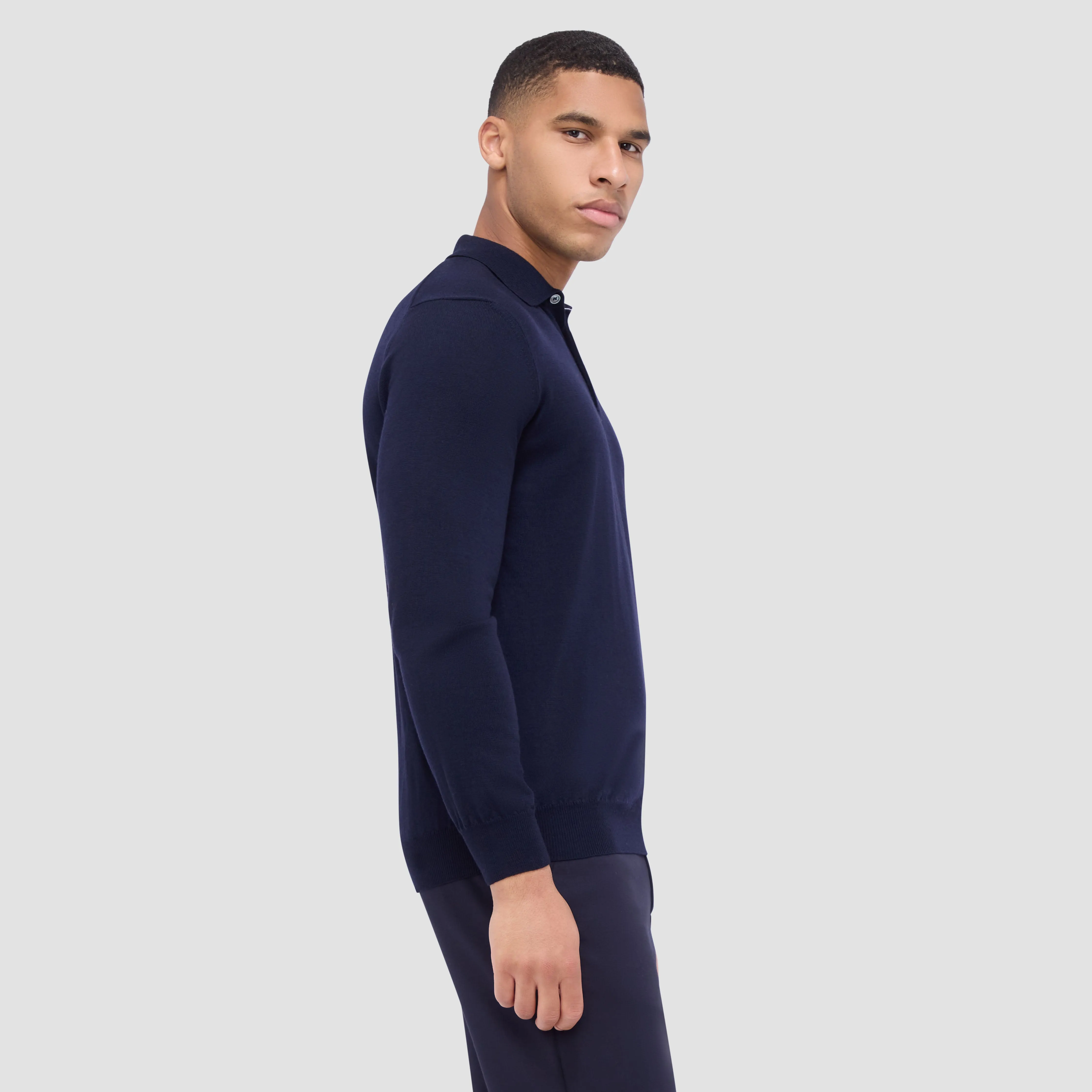 Super Merino Polo Sweater sold by Bugatchi product image thumbnail 3
