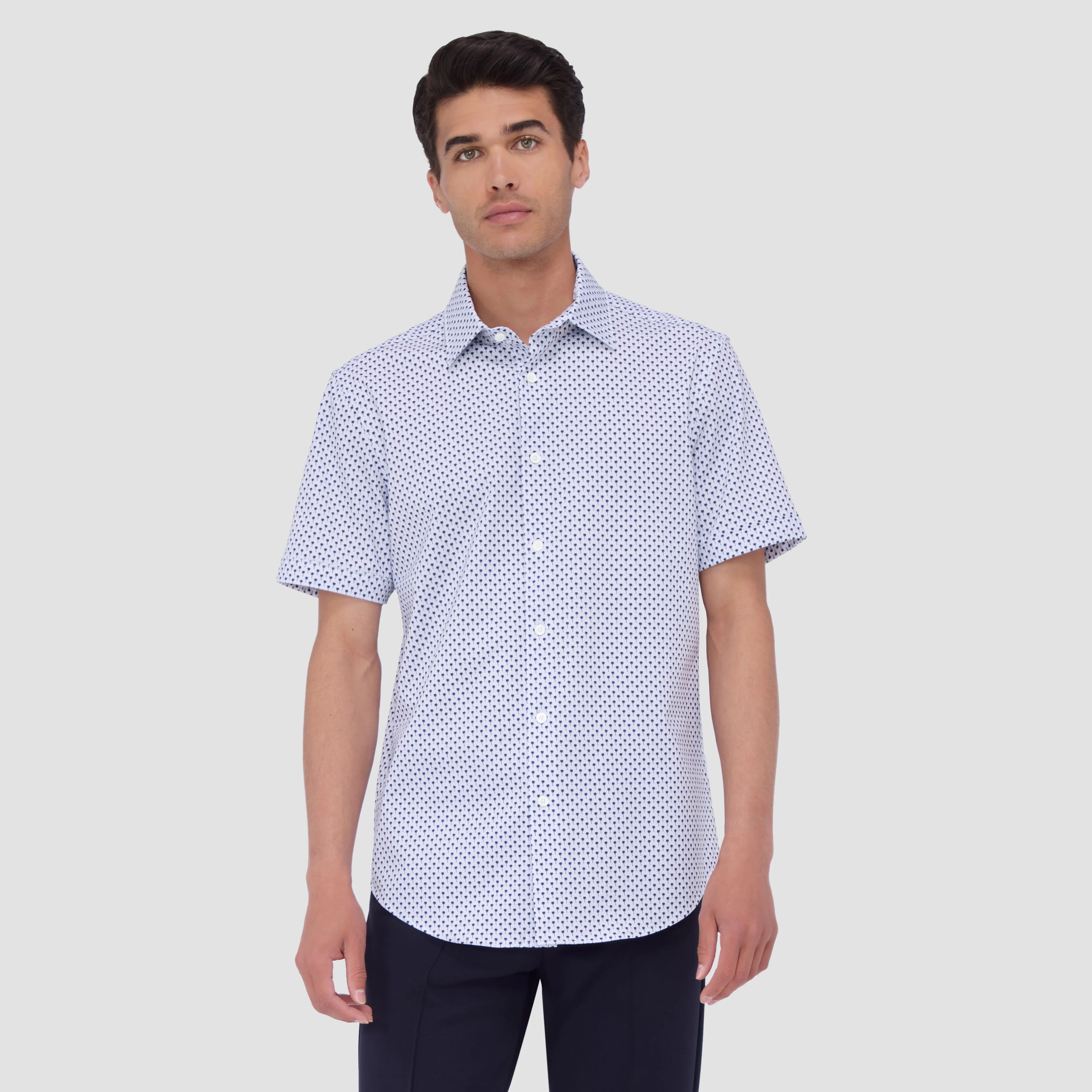 Miles Palm OoohCotton Short Sleeve Shirt sold by Bugatchi product image thumbnail 2