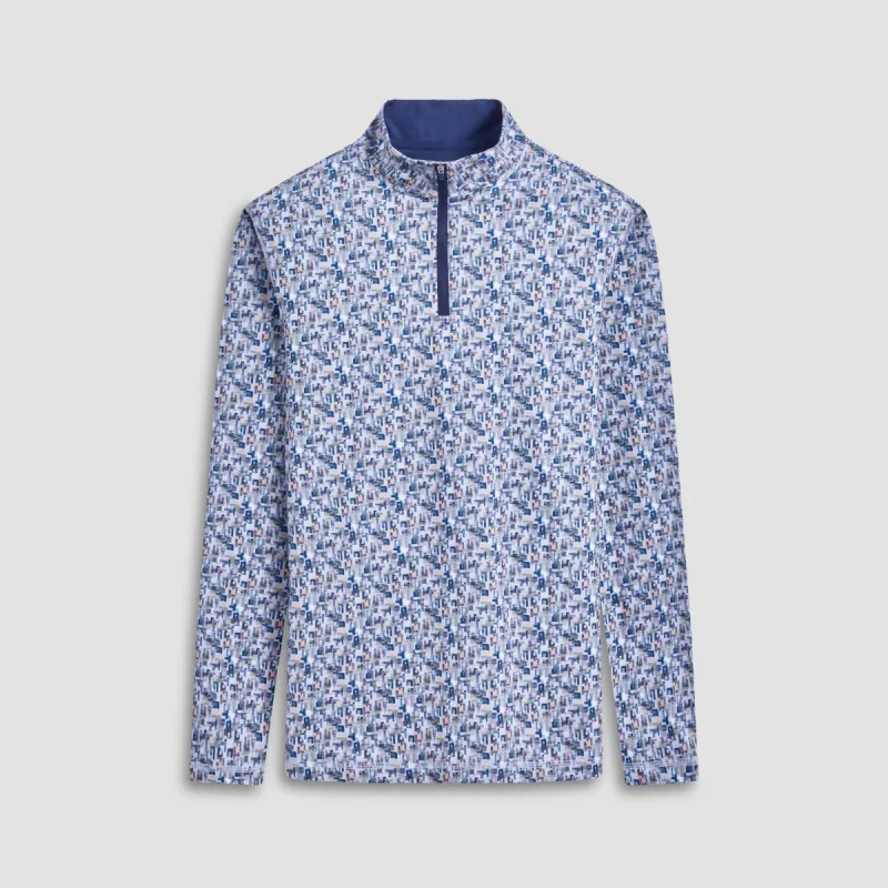 Anthony Abstract OoohCotton Quarter-Zip Pullover sold by Bugatchi