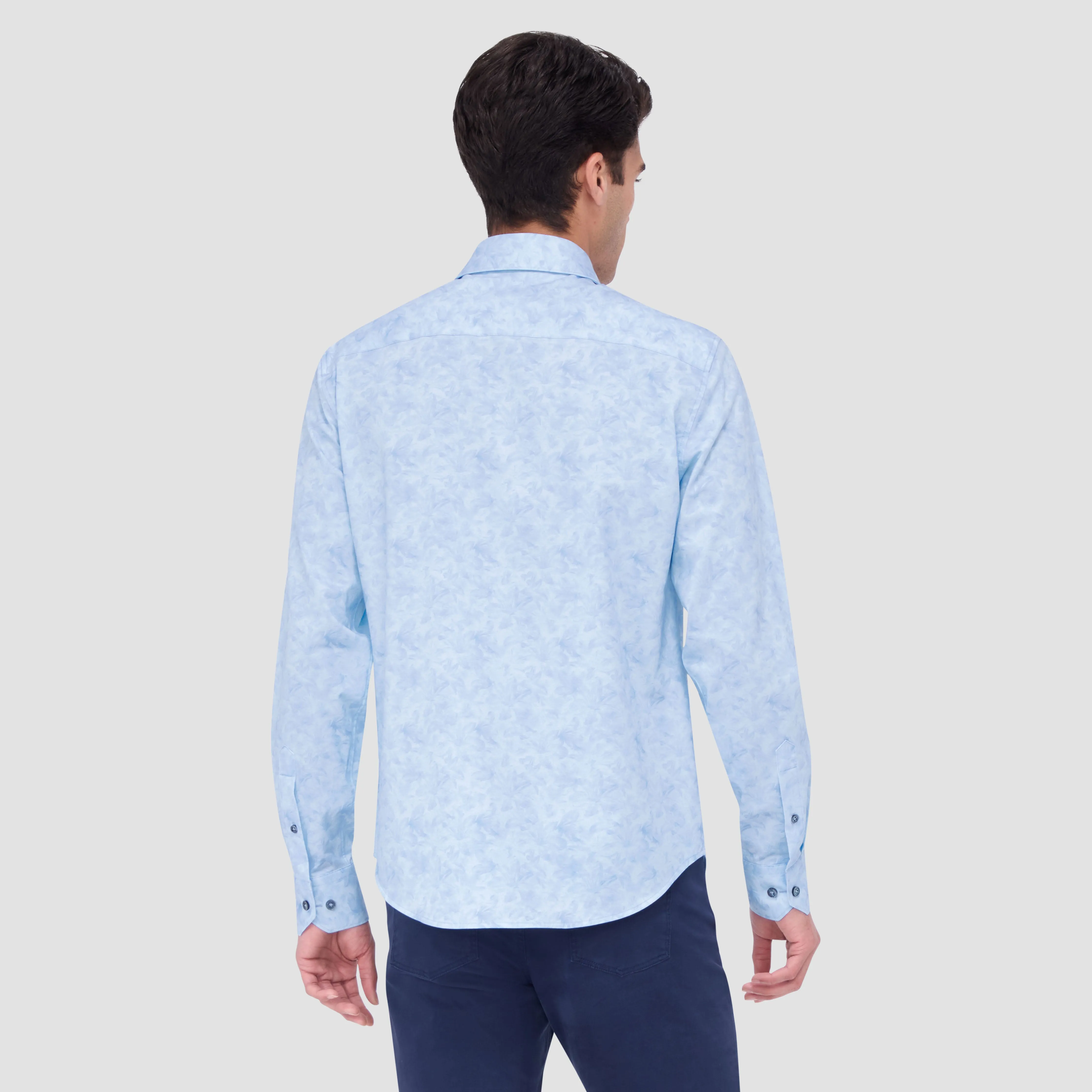 Jimmy Double Sided Floral/Solid OoohCotton Shirt sold by Bugatchi product image thumbnail 4