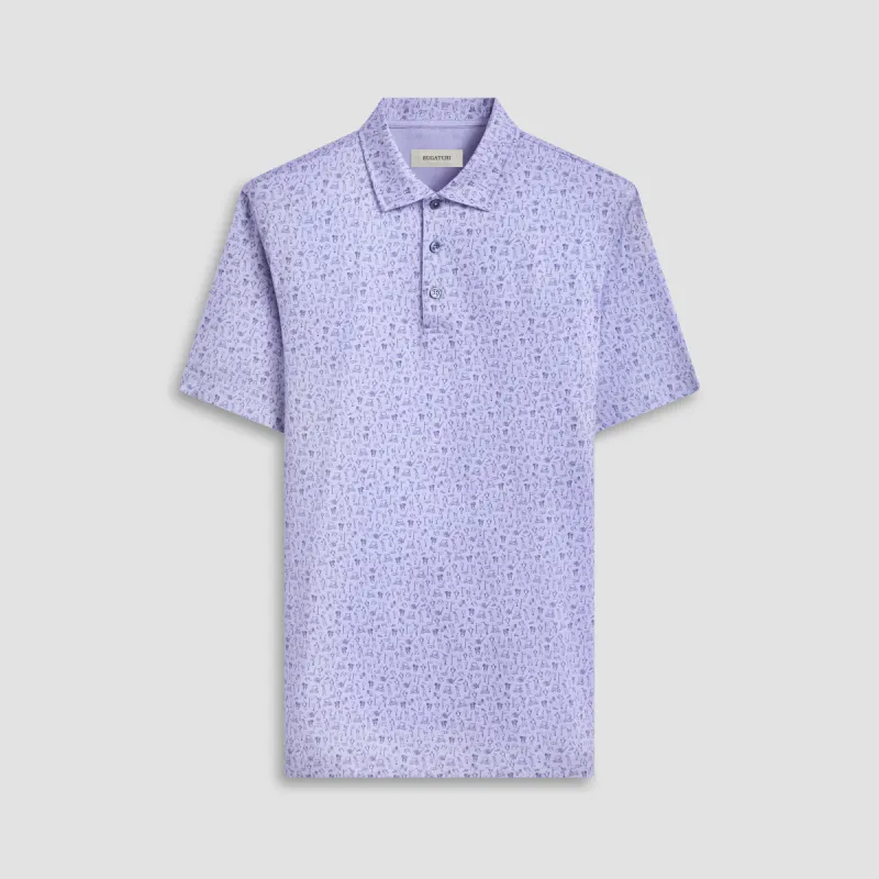 Vincent Double Sided Golf Print/Solid OoohCotton Polo sold by Bugatchi