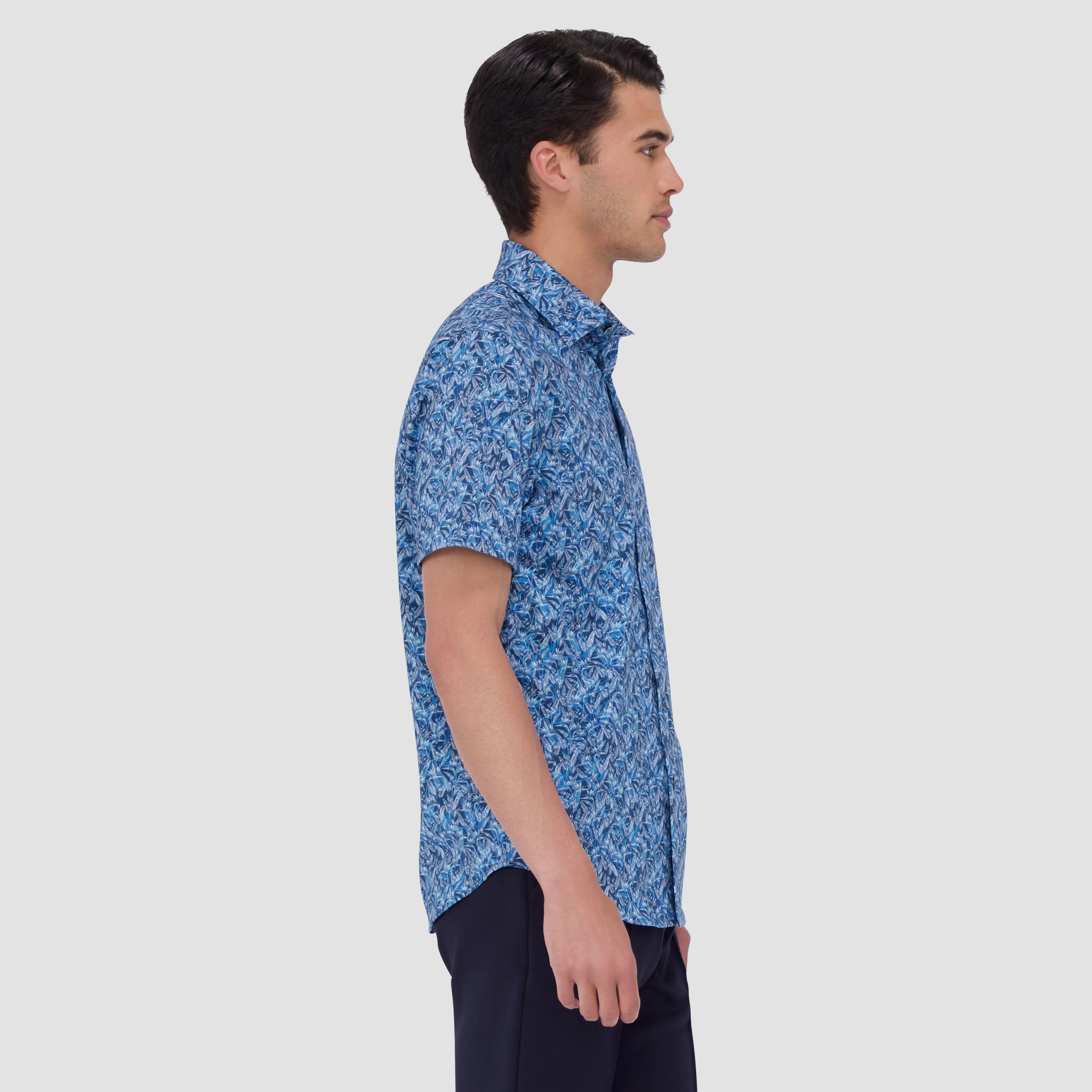 Myron Double Sided Floral/Mesh OoohCotton Short Sleeve Shirt sold by Bugatchi product image thumbnail 3