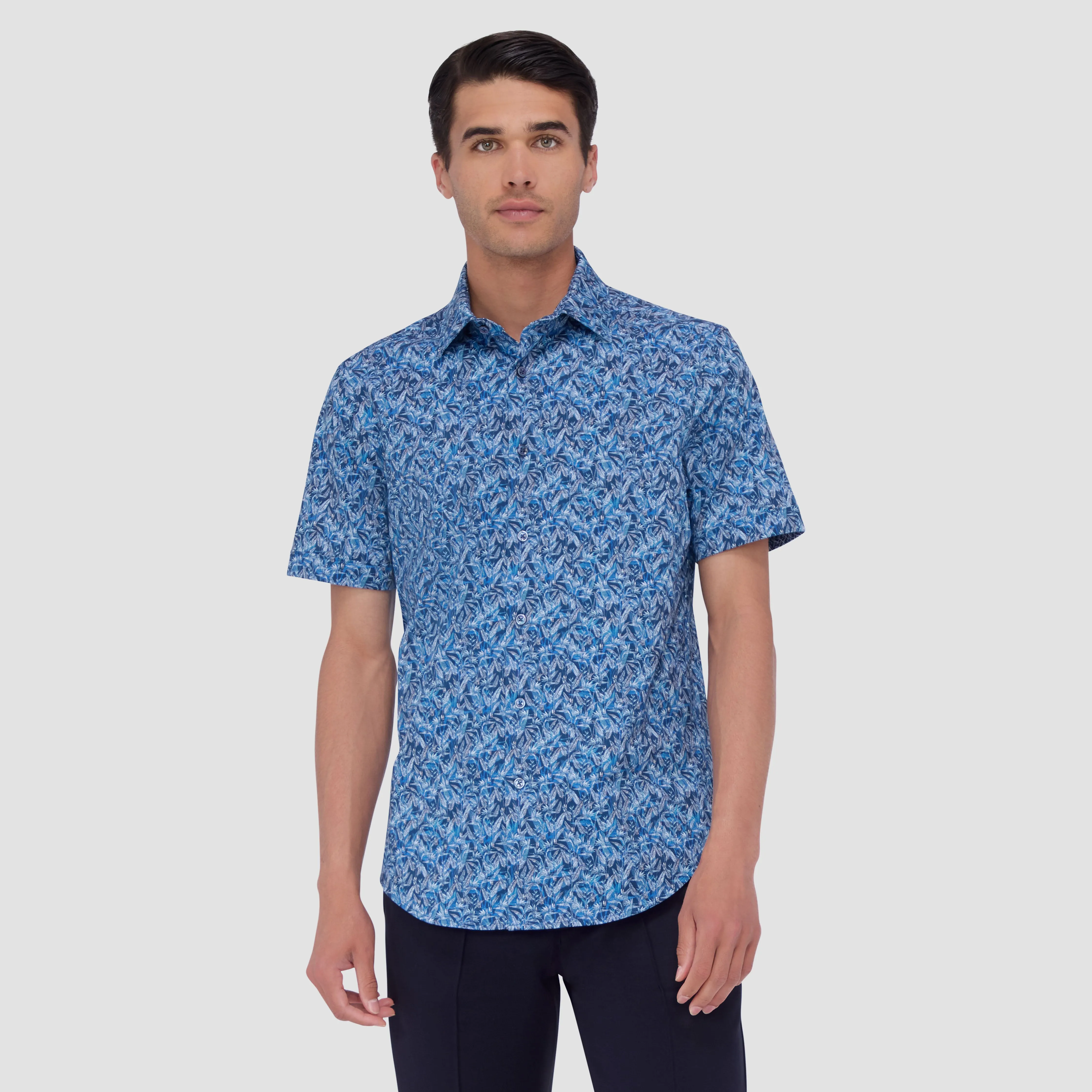 Myron Double Sided Floral/Mesh OoohCotton Short Sleeve Shirt sold by Bugatchi product image thumbnail 2