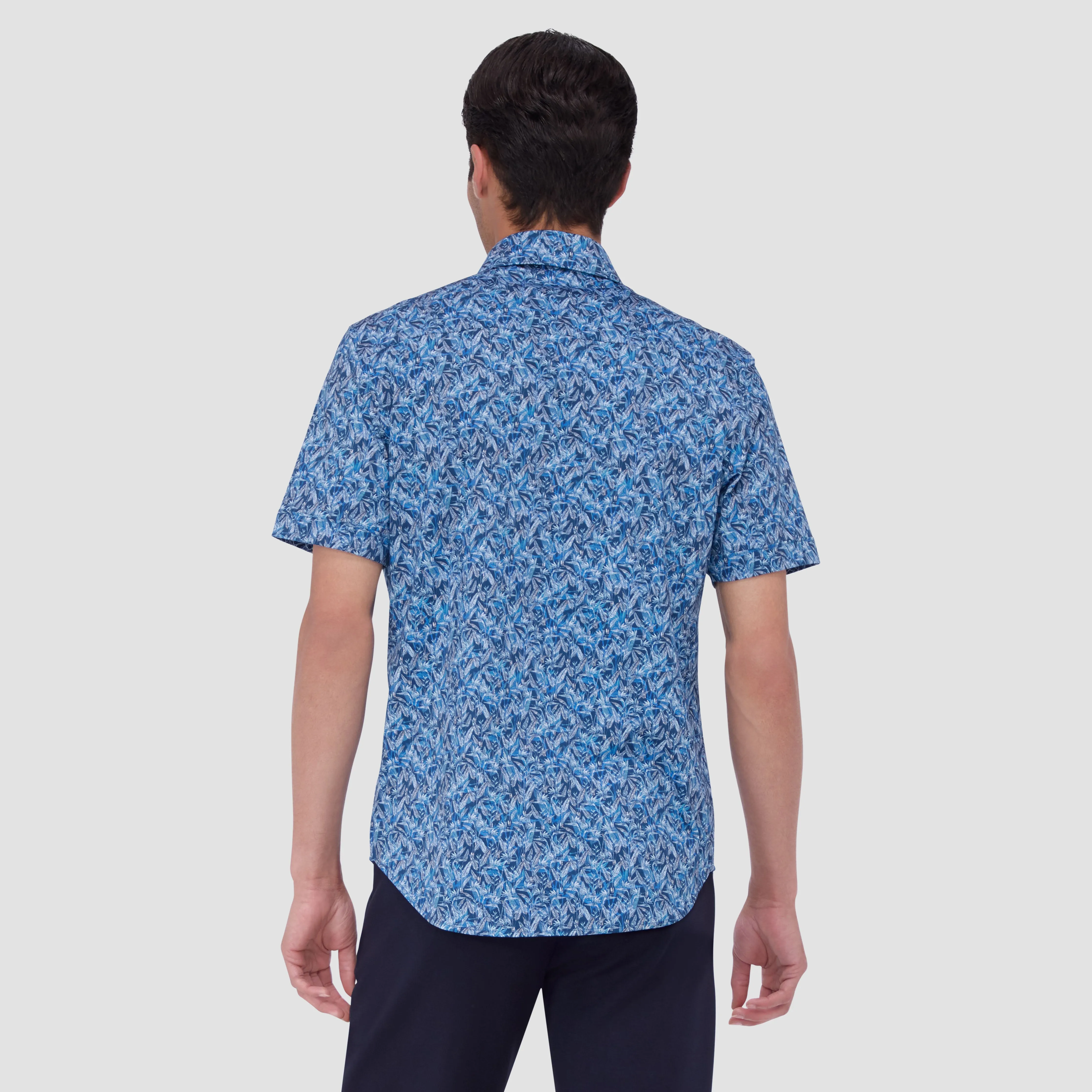 Myron Double Sided Floral/Mesh OoohCotton Short Sleeve Shirt sold by Bugatchi product image thumbnail 4