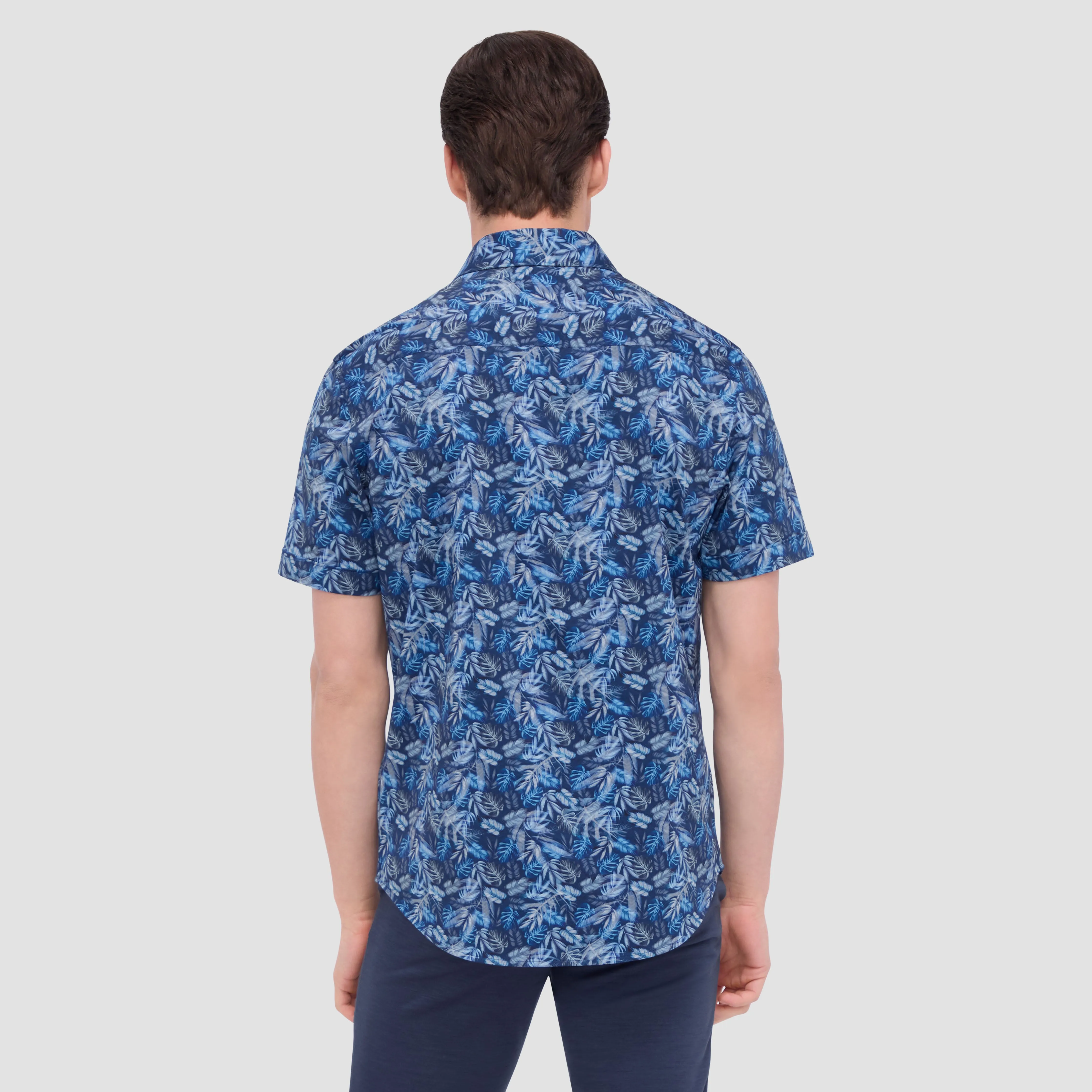 Myron Double Sided Leaf Print/Chevron OoohCotton Shirt sold by Bugatchi product image thumbnail 4