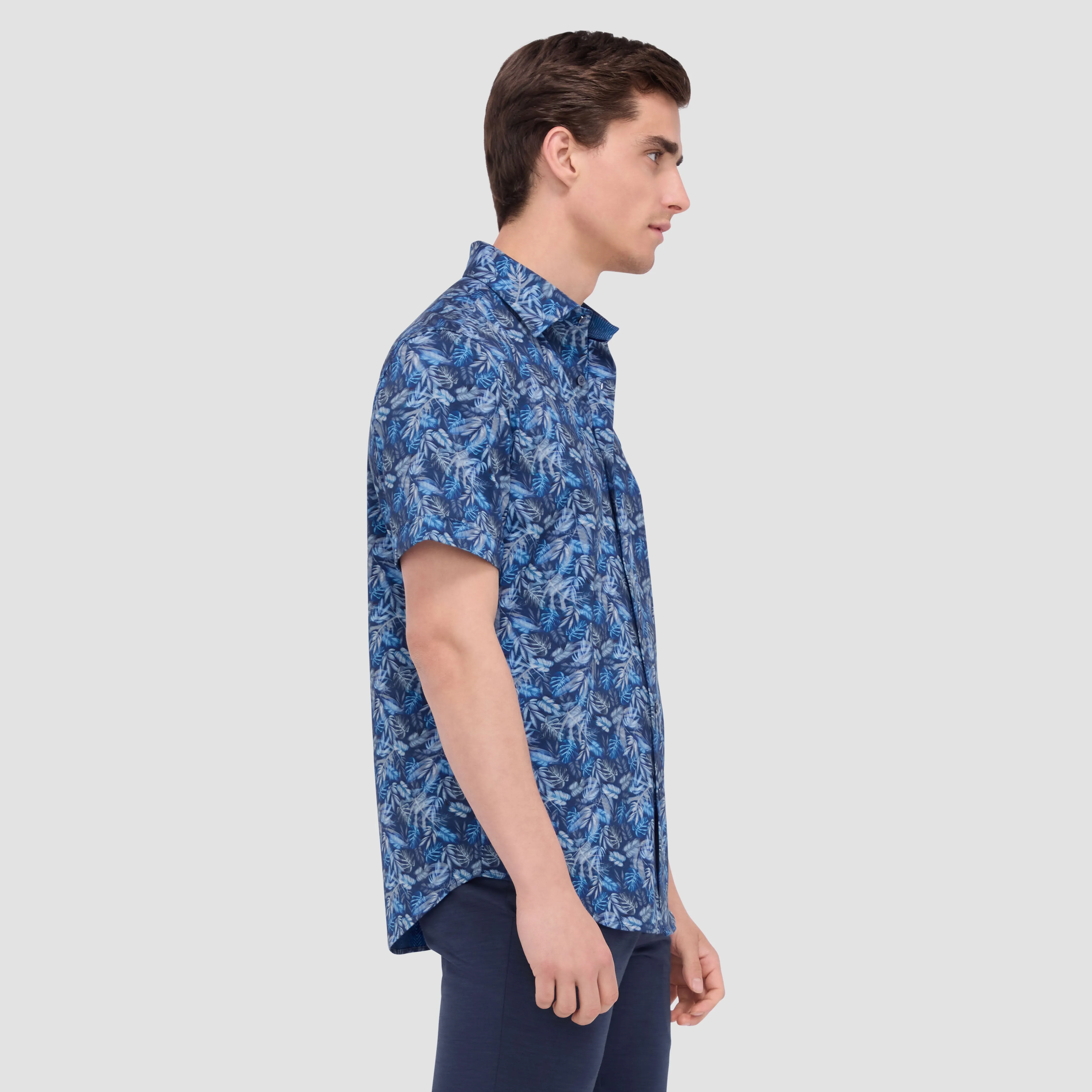 Myron Double Sided Leaf Print/Chevron OoohCotton Shirt sold by Bugatchi product image thumbnail 3