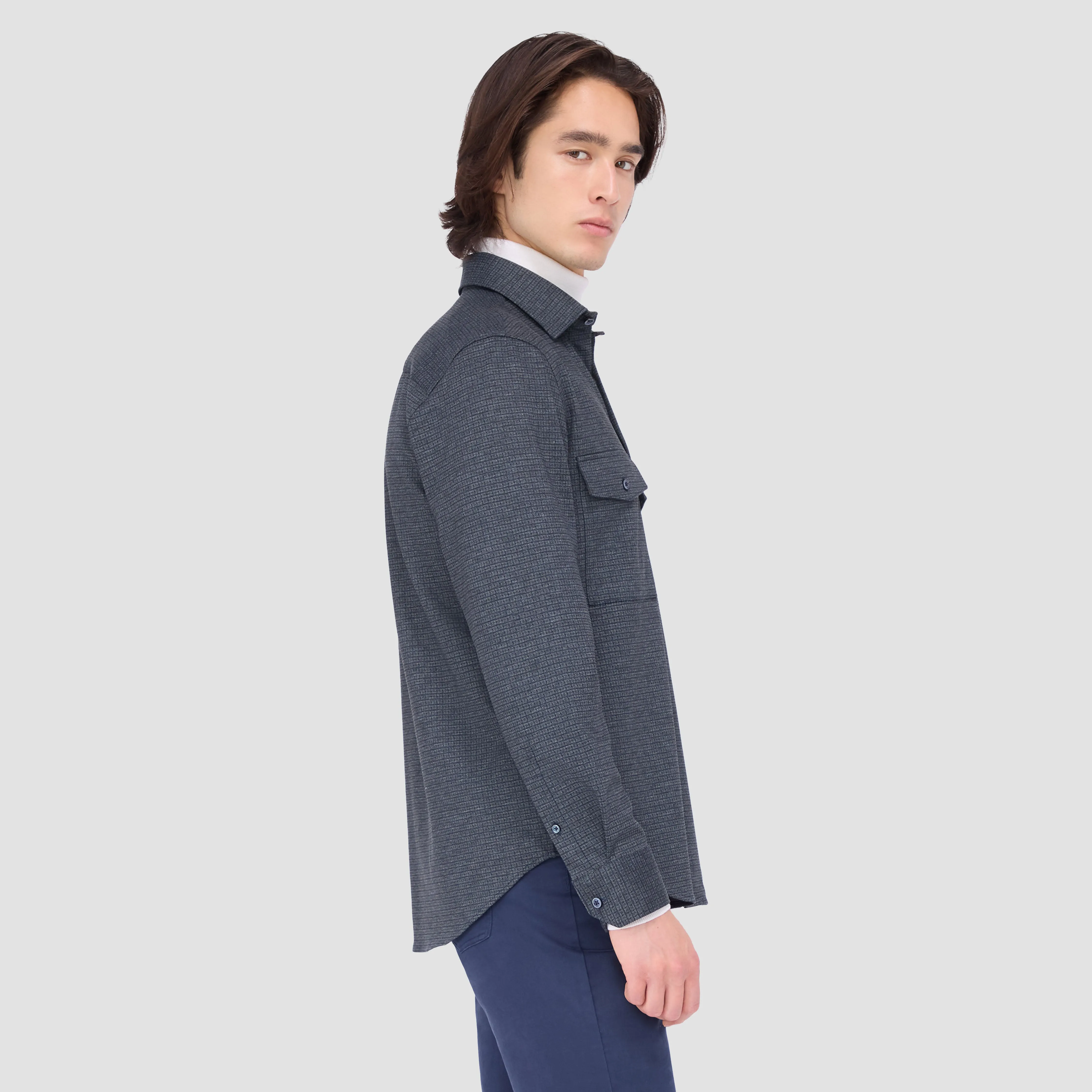 Checkered Shirt Jacket sold by Bugatchi product image thumbnail 3