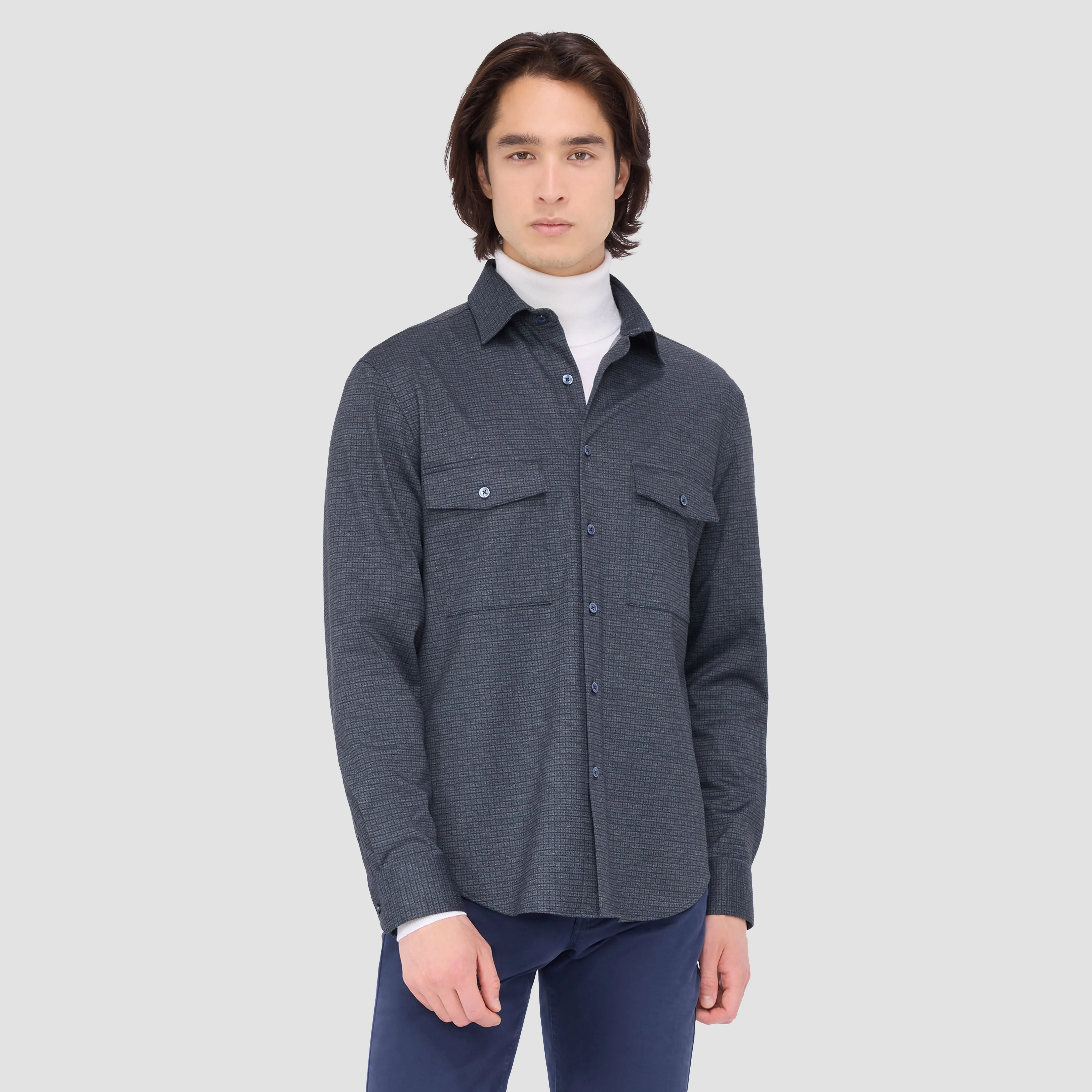 Checkered Shirt Jacket sold by Bugatchi product image thumbnail 2